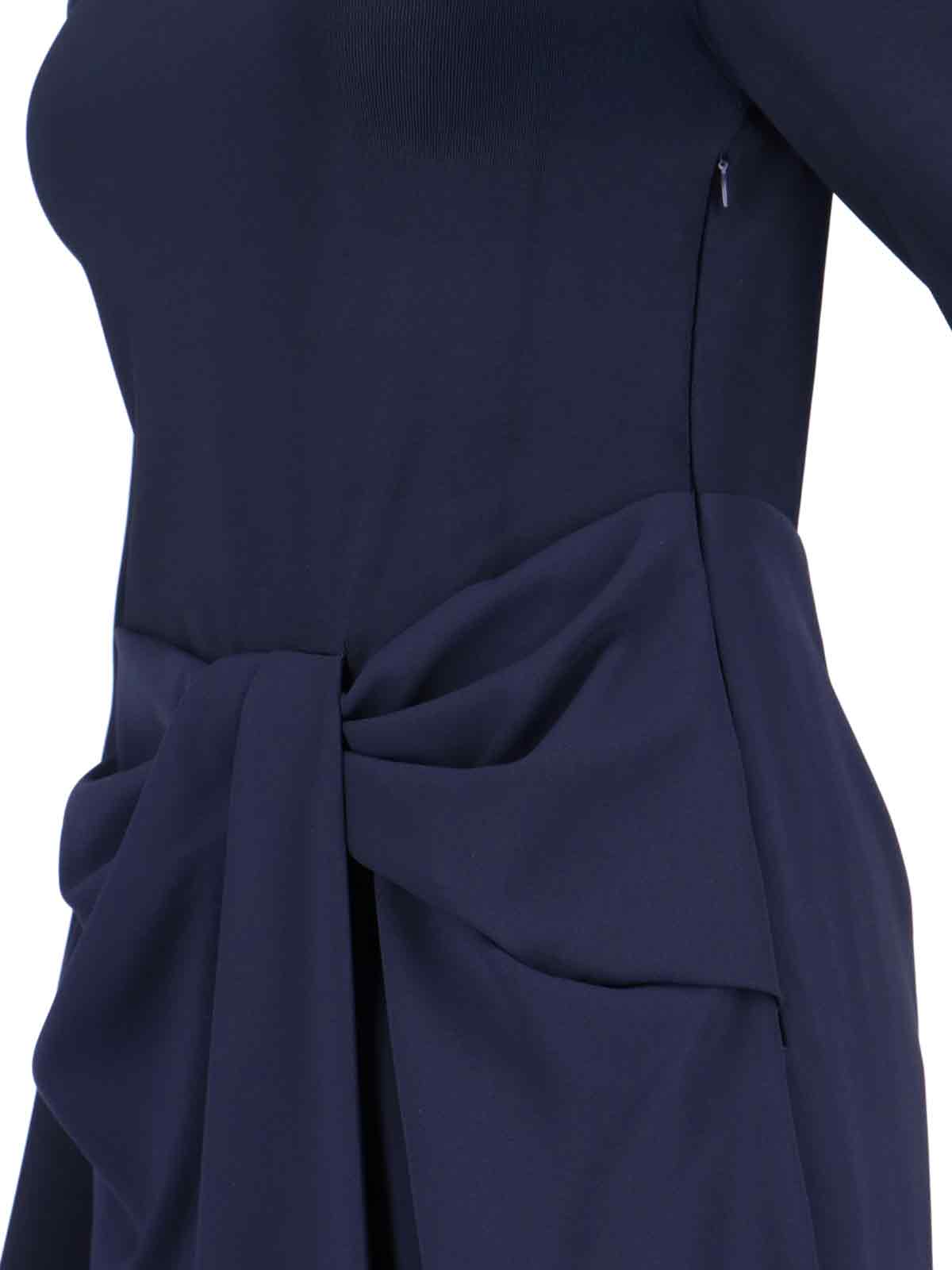 Ralph Lauren Off-shoulder Knot-detail Dress In Blue