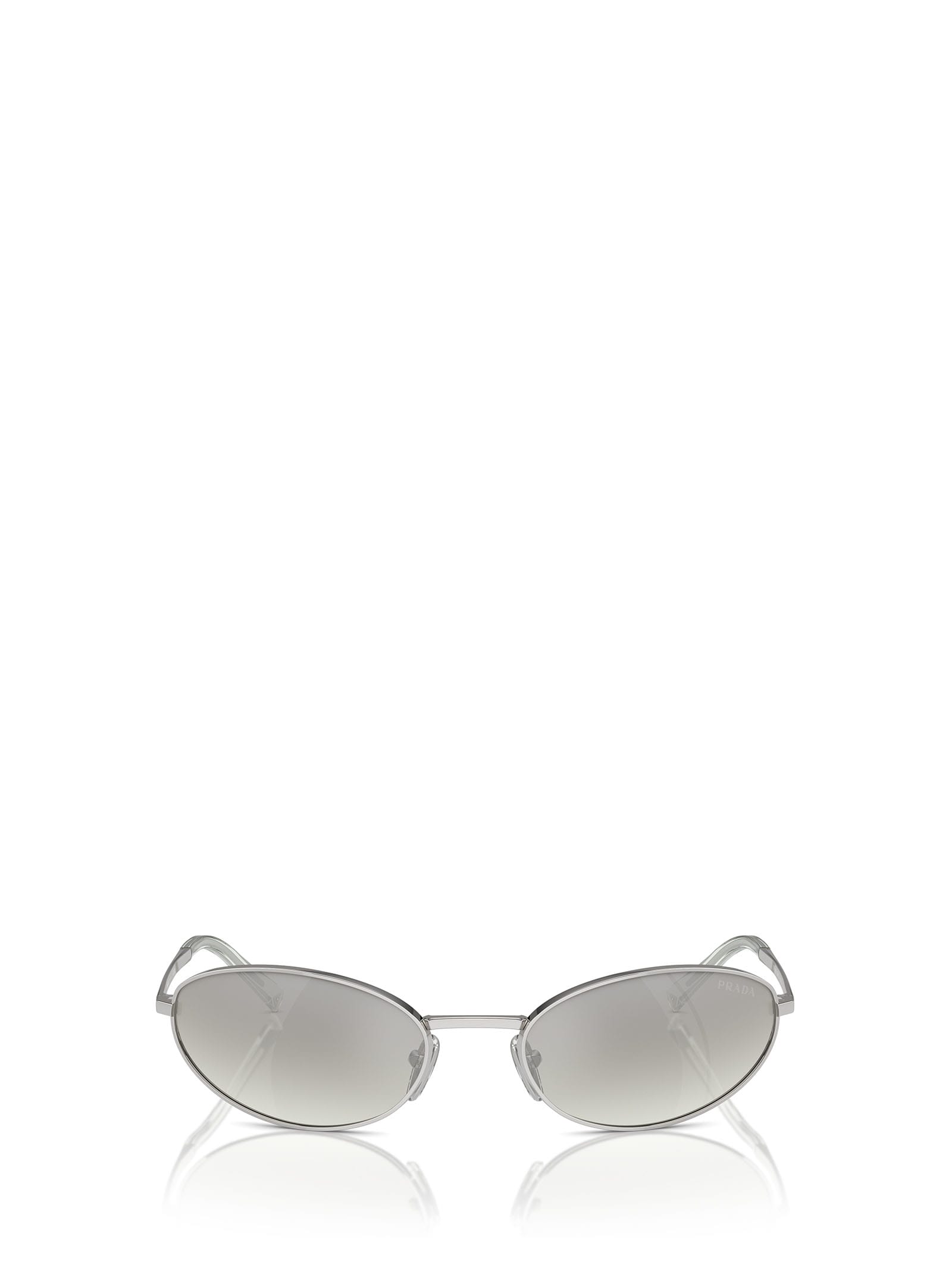 Prada Pr A59s Silver Sunglasses In Metallic