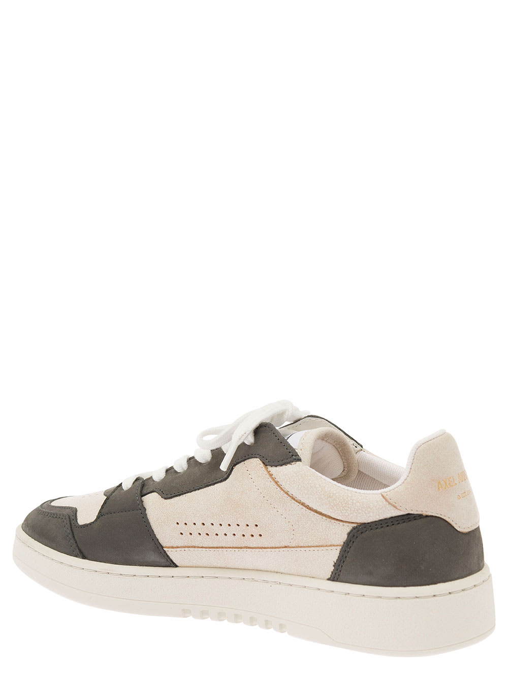 Shop Axel Arigato Dice Lo Green And White Two-tone Sneakers In Calf Leather Man In Beige