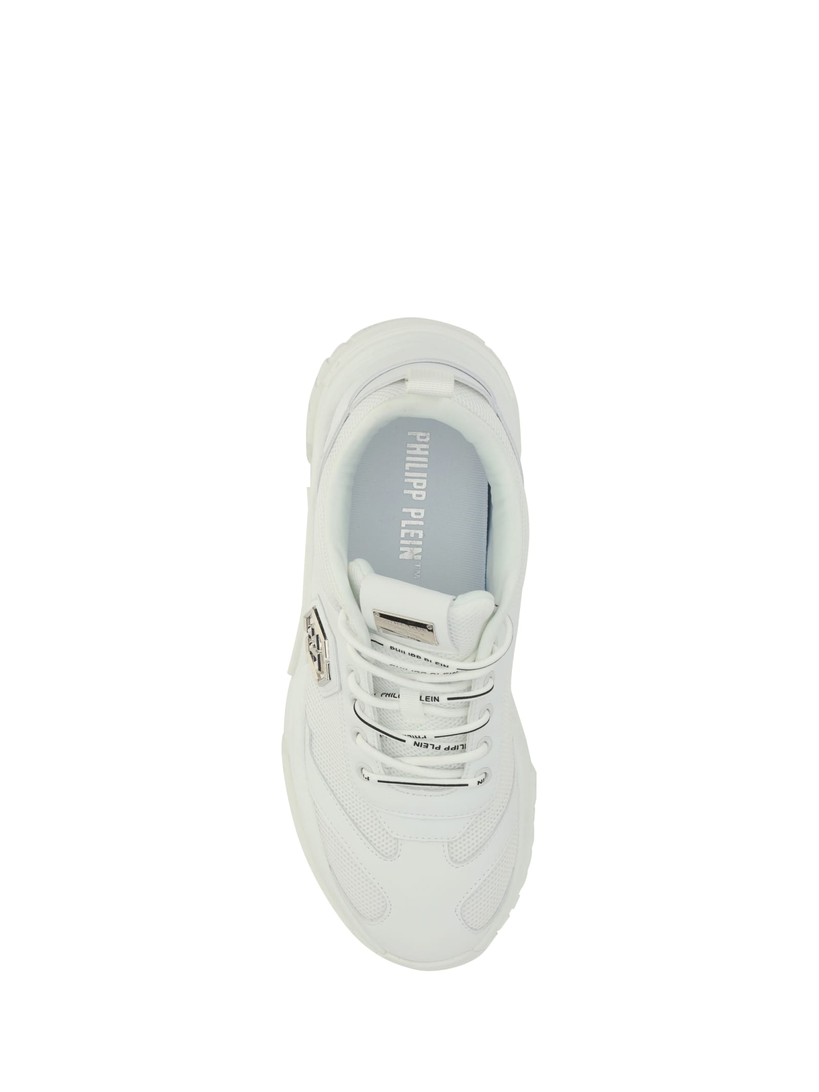Shop Philipp Plein Predator Sneakers In White / White