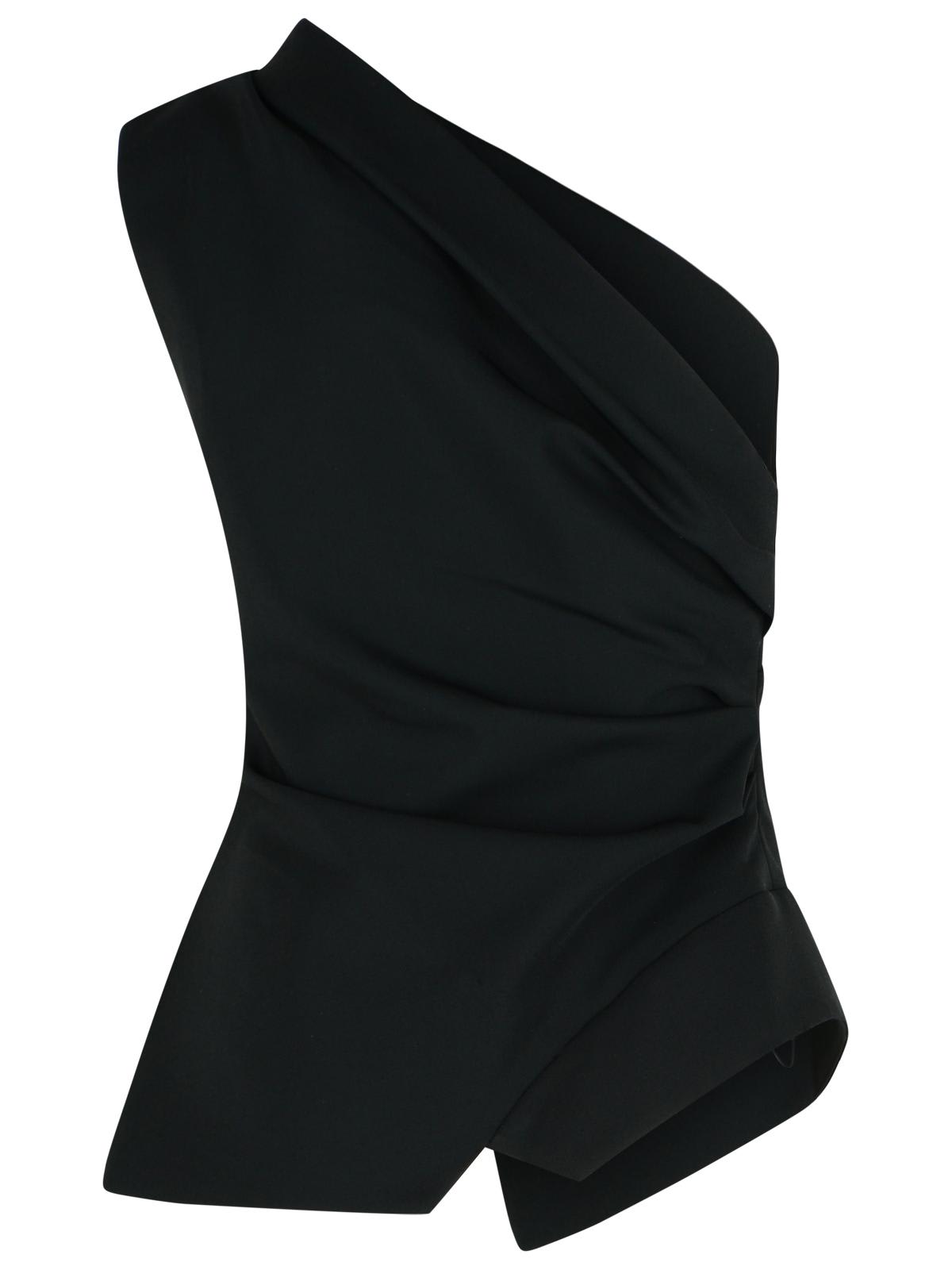 Rohe One-shoulder Top In Black Viscose Blend In Black