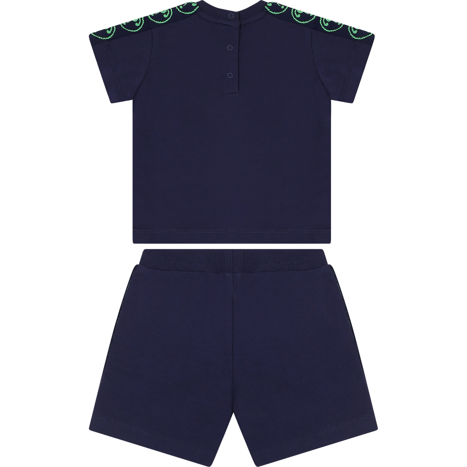 Shop Moschino Blue Suit For Baby Boy With Logo