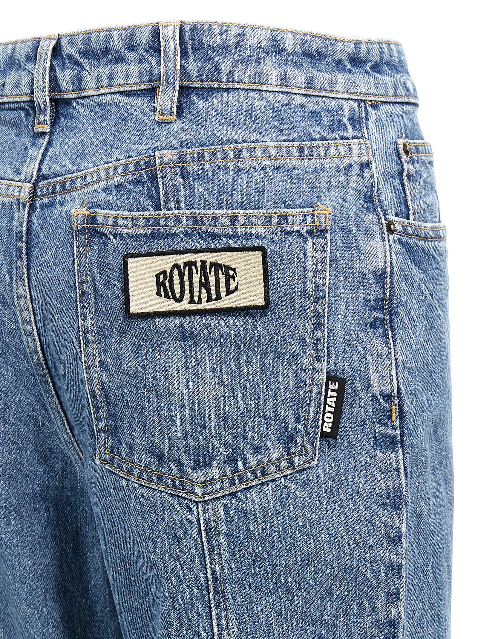Rotate Birger Christensen Rotate Sunday Womens Medium Blue Denim Regular-fit High-rise Recycled-denim Jeans In Blue