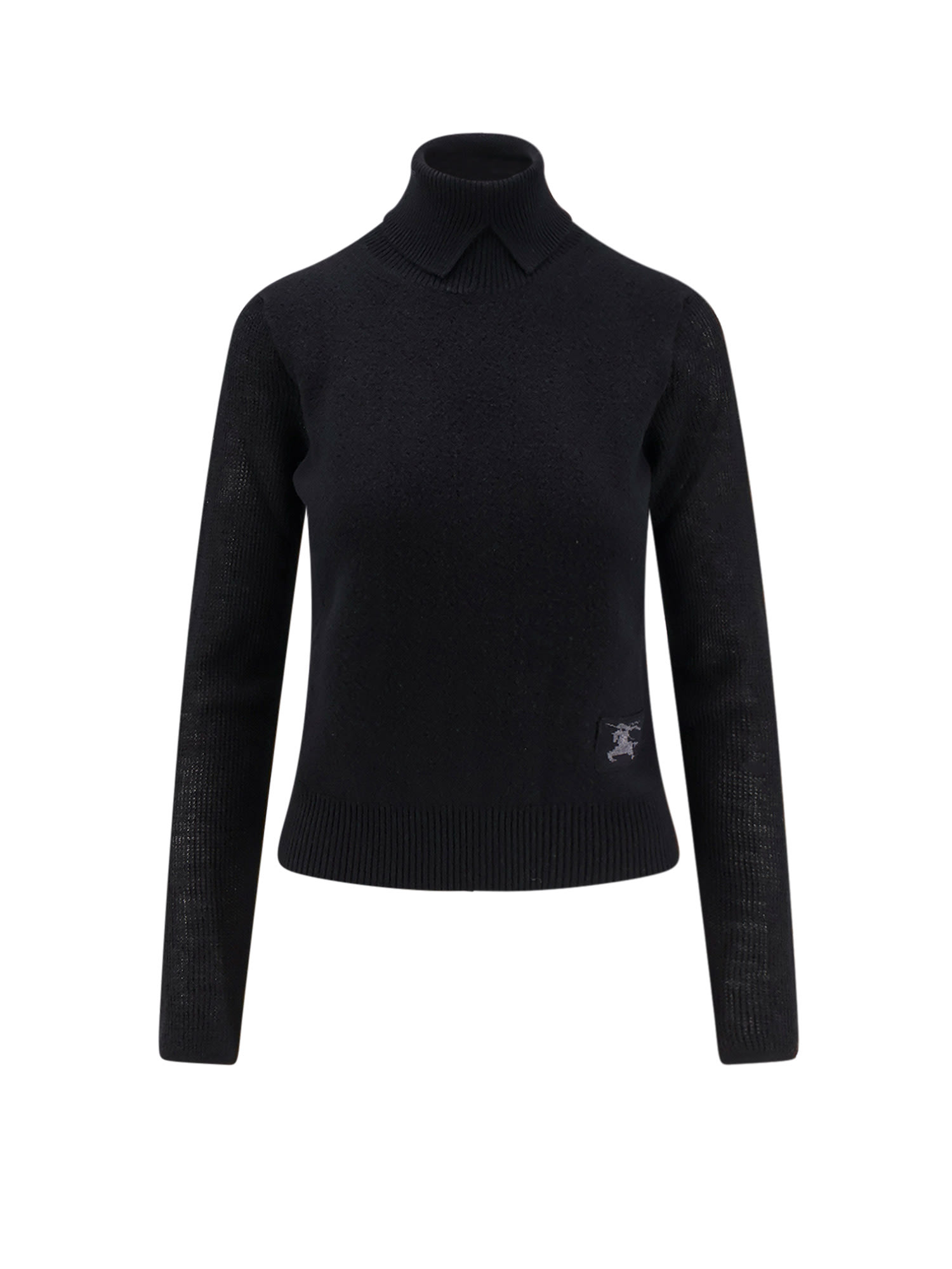 Burberry Alpaca And Wool Blend Turtleneck In Black