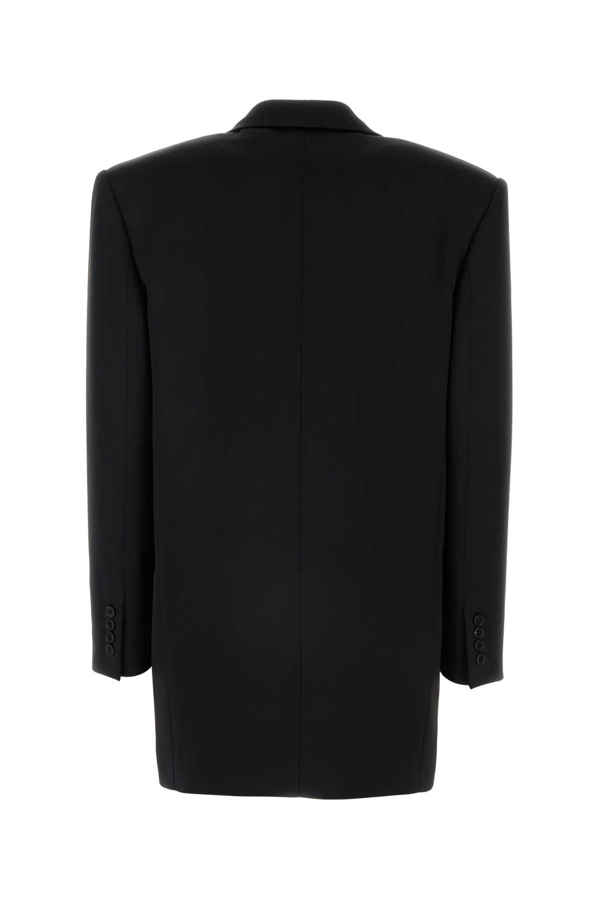 Shop Saint Laurent Black Satin Blazer In Noir