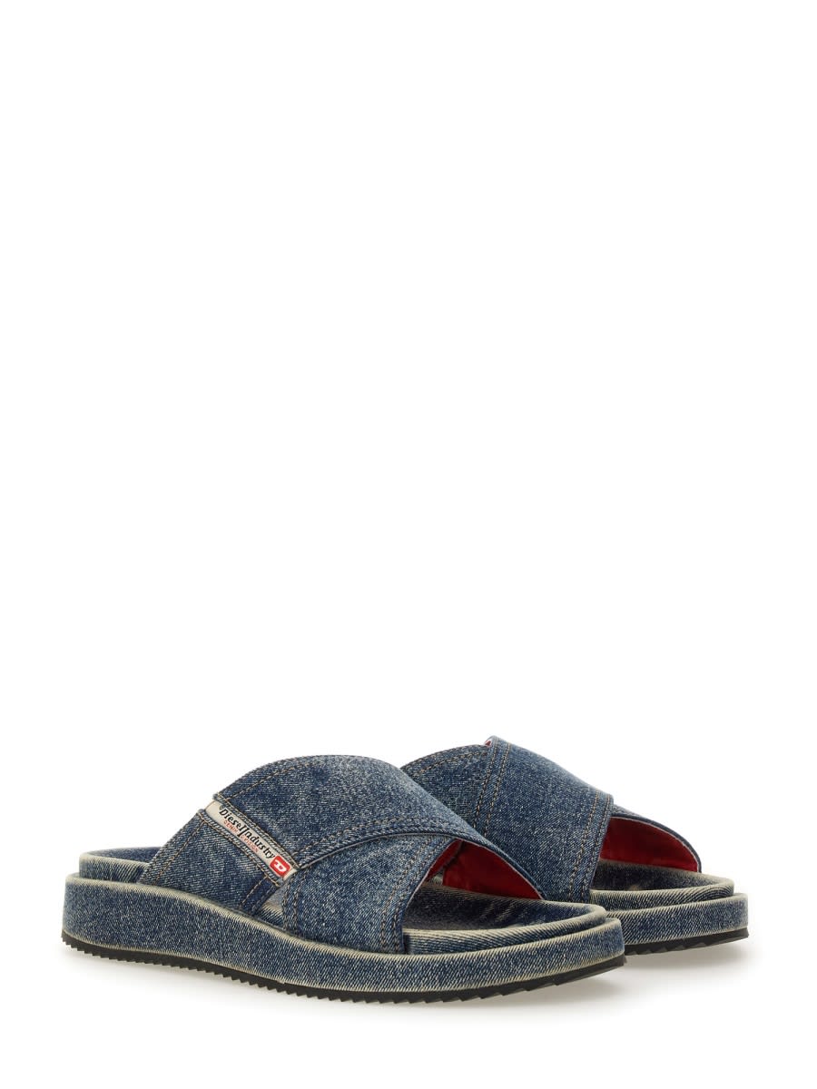 Diesel Slide Sandal "cris Cros" In Blue