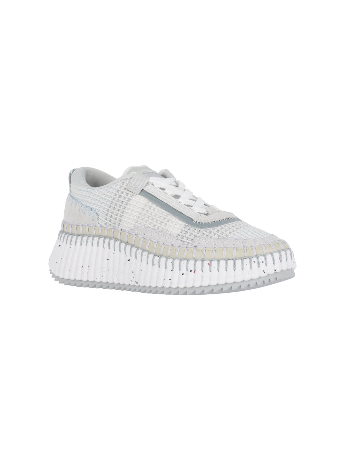 Chloé Low Top Sneakers Textured Sole In Gray