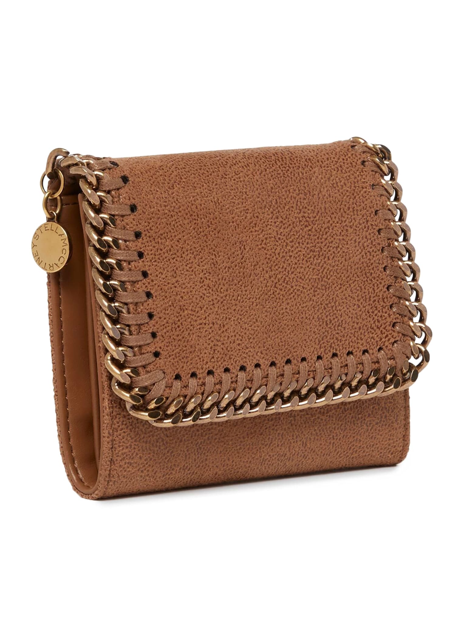 Shop Stella Mccartney Falabella Small Flap Wallet In Peacn