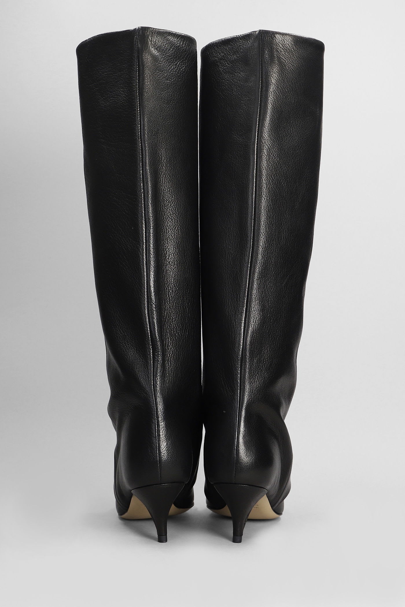 Alchimia High Heels Boots In Black Leather In Black