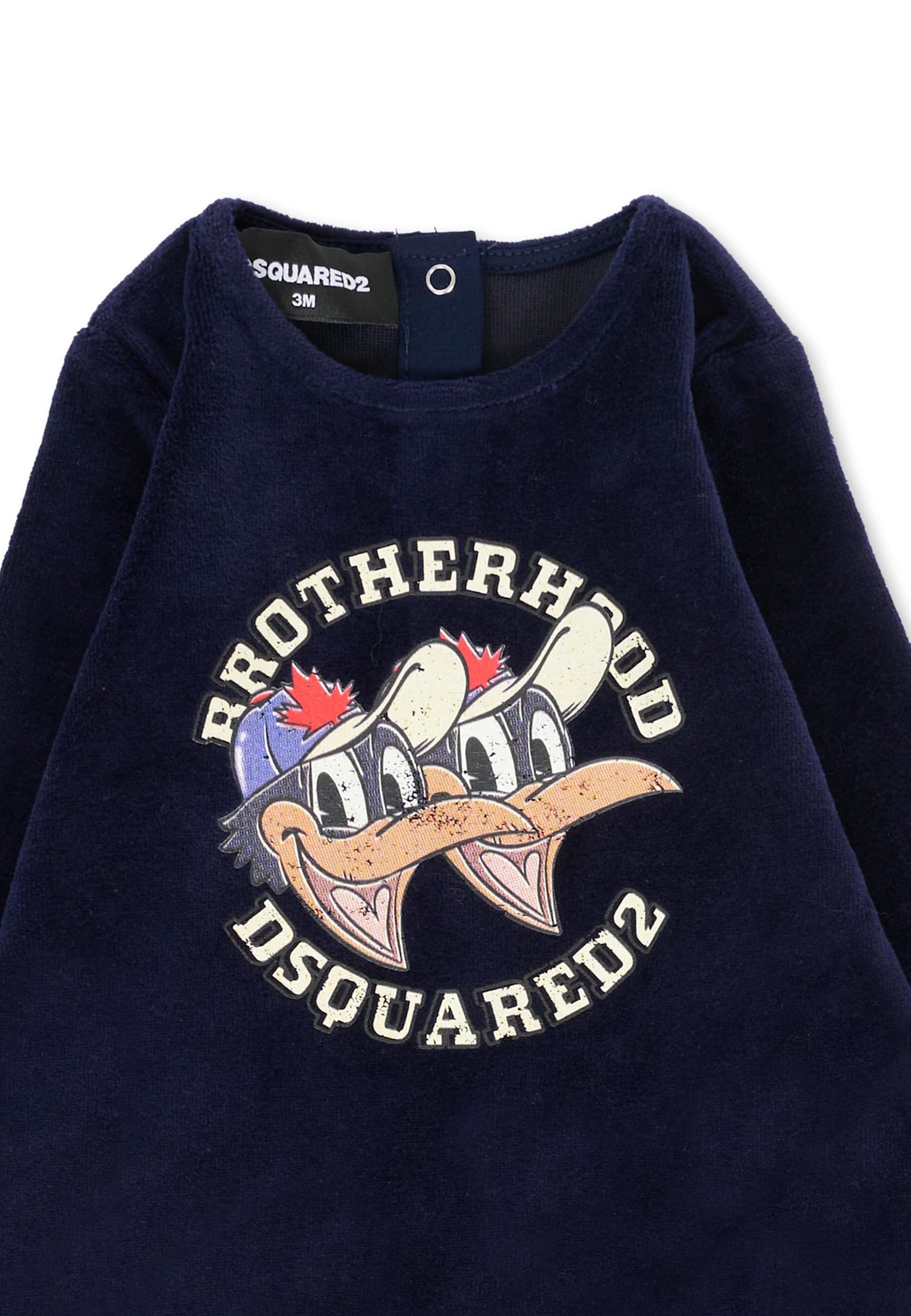 Dsquared2 Blue Babygrow For Baby Boy With Duck Print In Blue