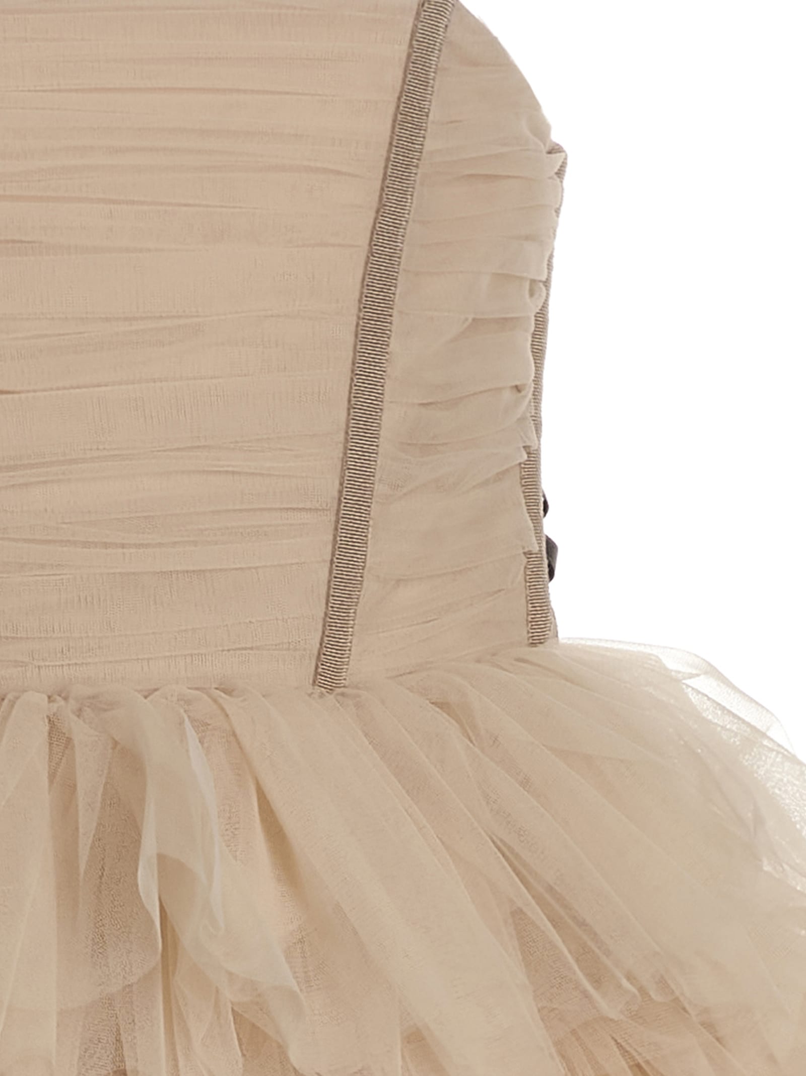 Shop 19:13 Dresscode Maxi Tulle Dress In Beige