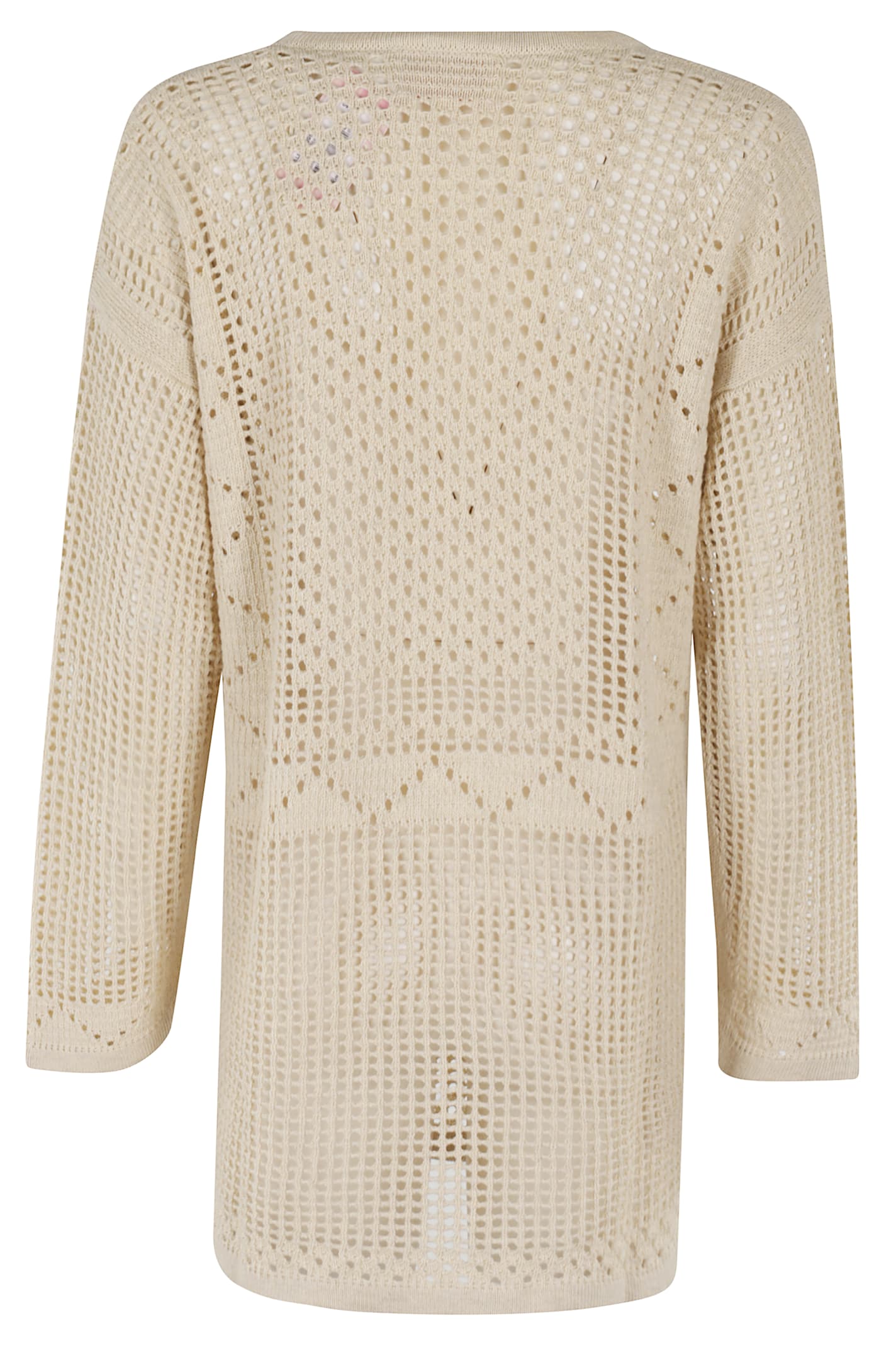 Mc2 Saint Barth Crochet Knitted Kaftan With V-neckline