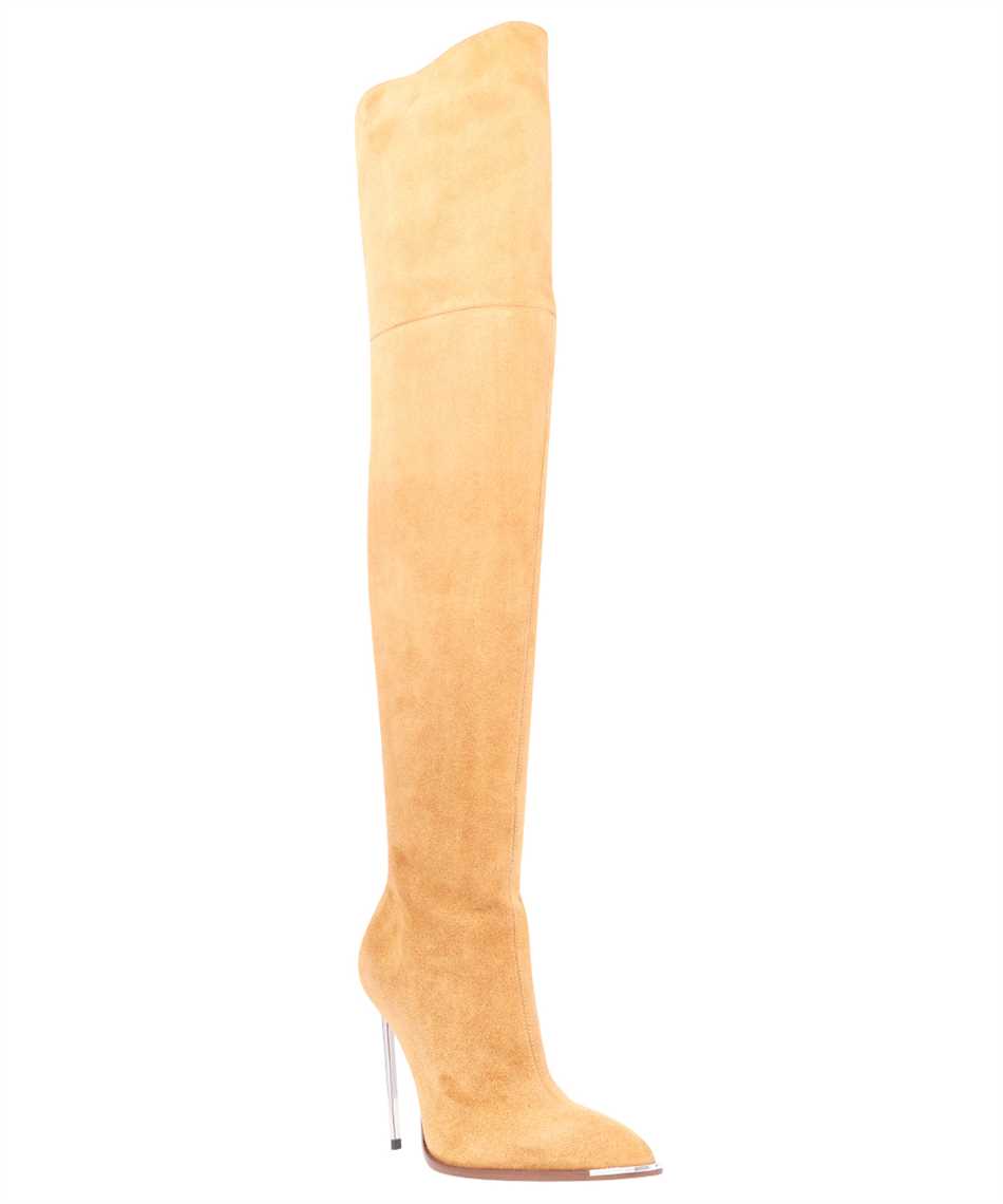 Shop Bally Stretch Suede Over The Knee Boots In Sand