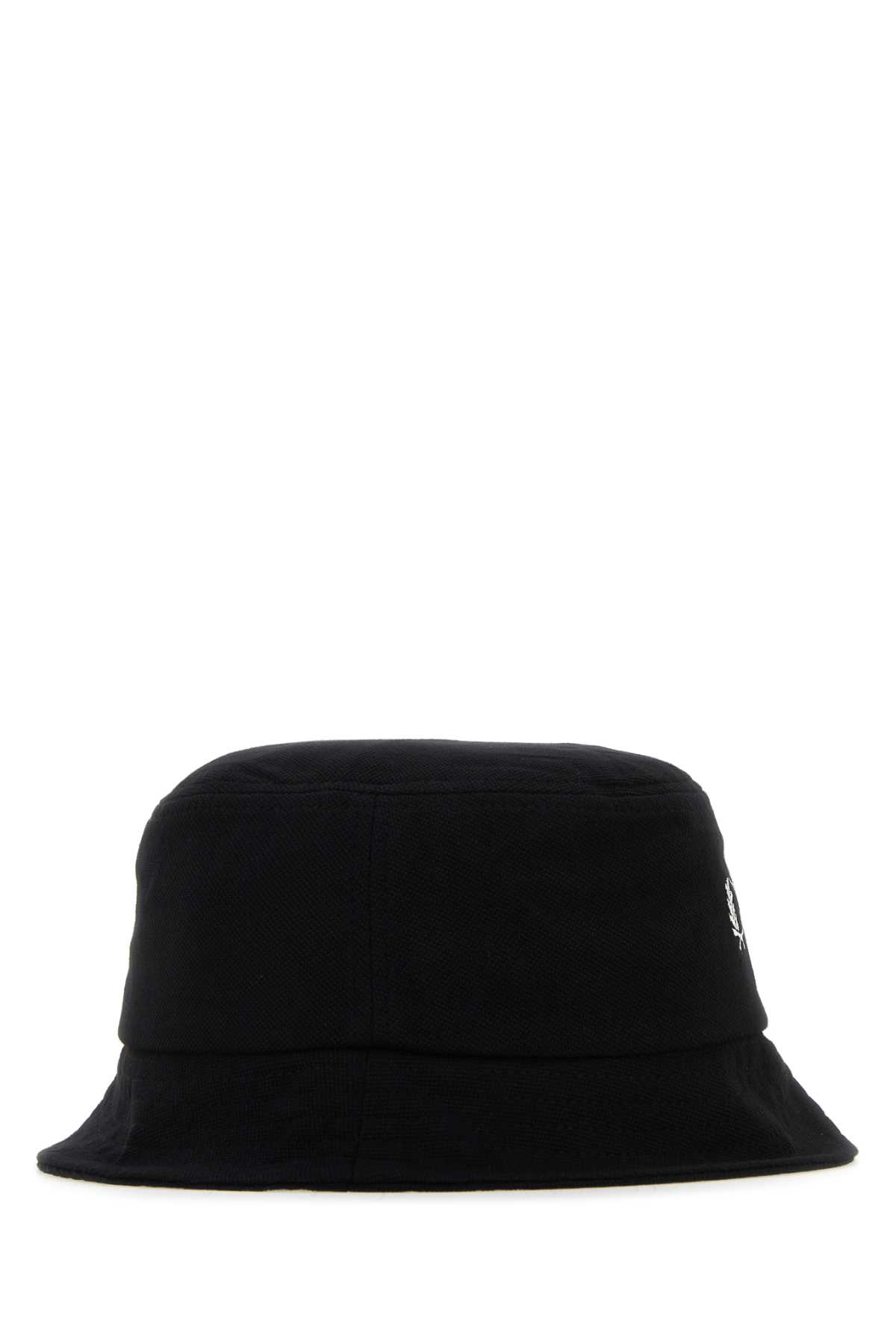 Shop Fred Perry Black Piquet Bucket Hat In Blacksnowwhitecf