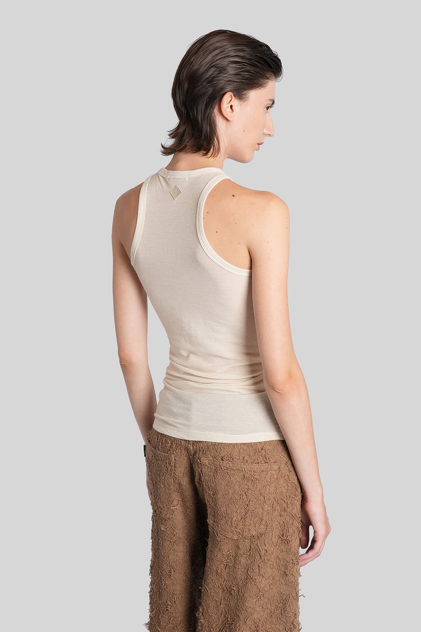 Haikure Eve Tank Top In Beige Wool In Multi