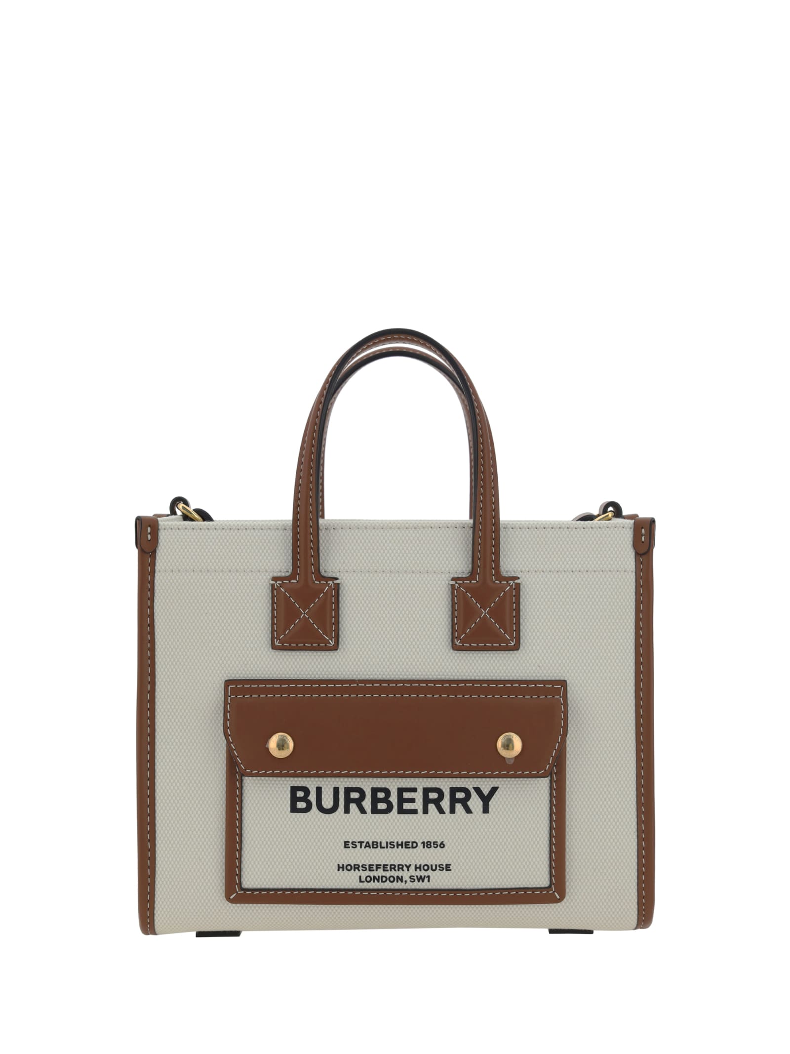 Burberry Feya Handbag In Natural/tan