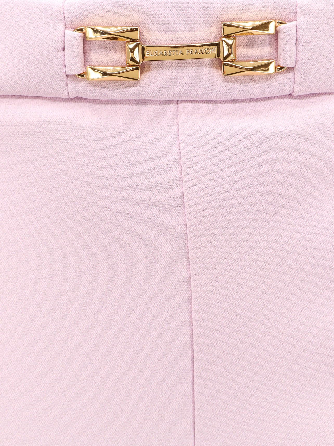 Elisabetta Franchi High Waist Slim Fit Shorts In Light Stretch Crêpe In Pink