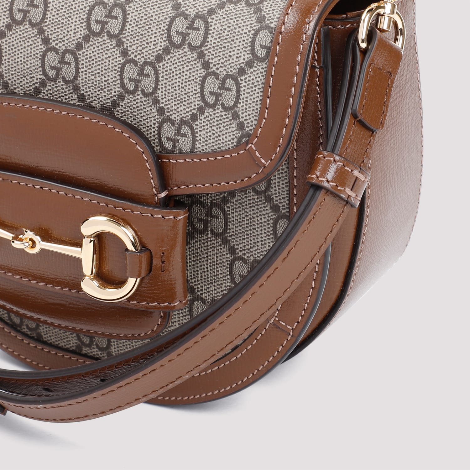 Shop Gucci Mini Horsebit 1955 Tote Bag In B.eb Brown Sugar