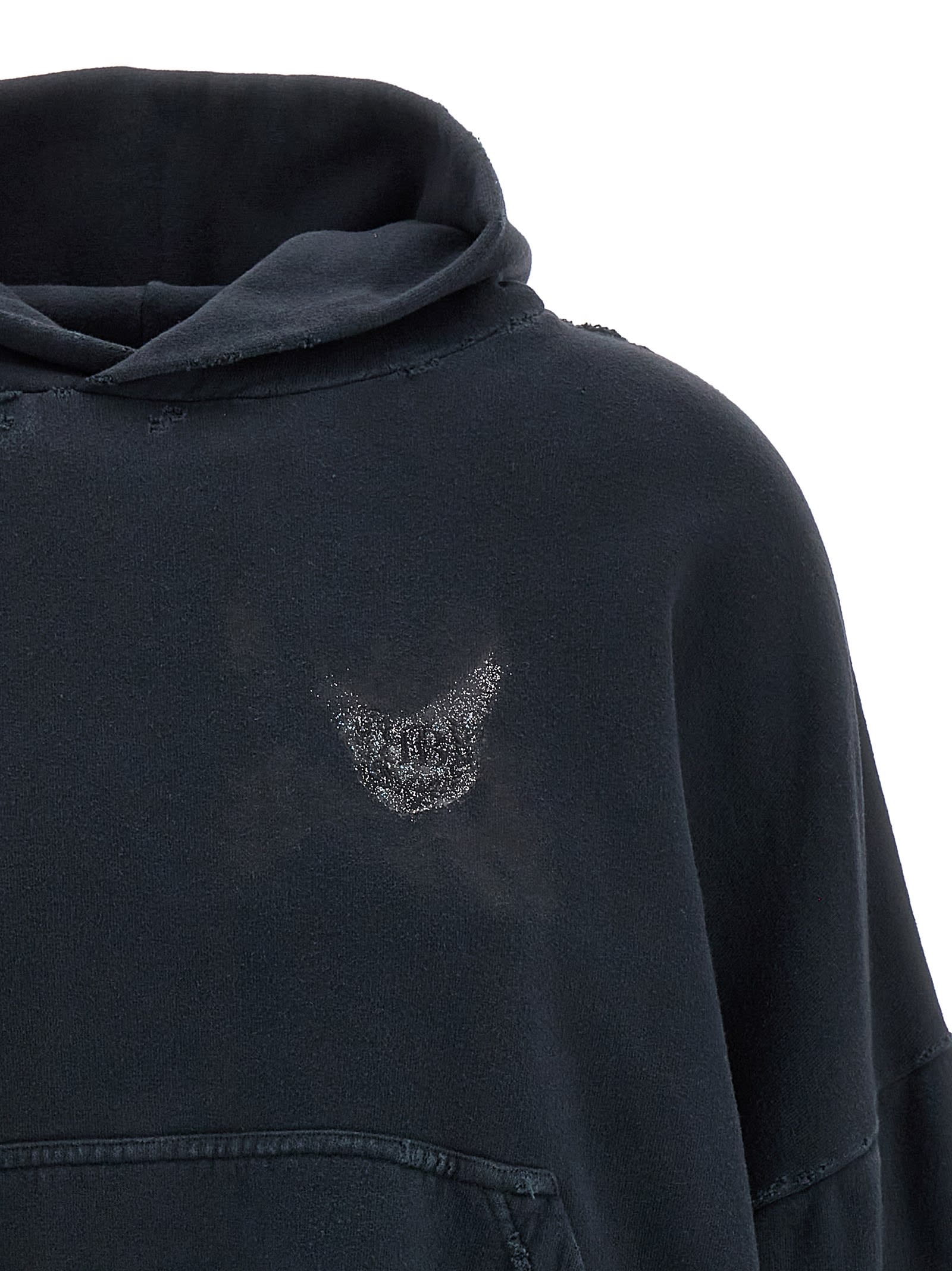 Balenciaga Distressed Nail Polish Hoodie With Front Pocket
