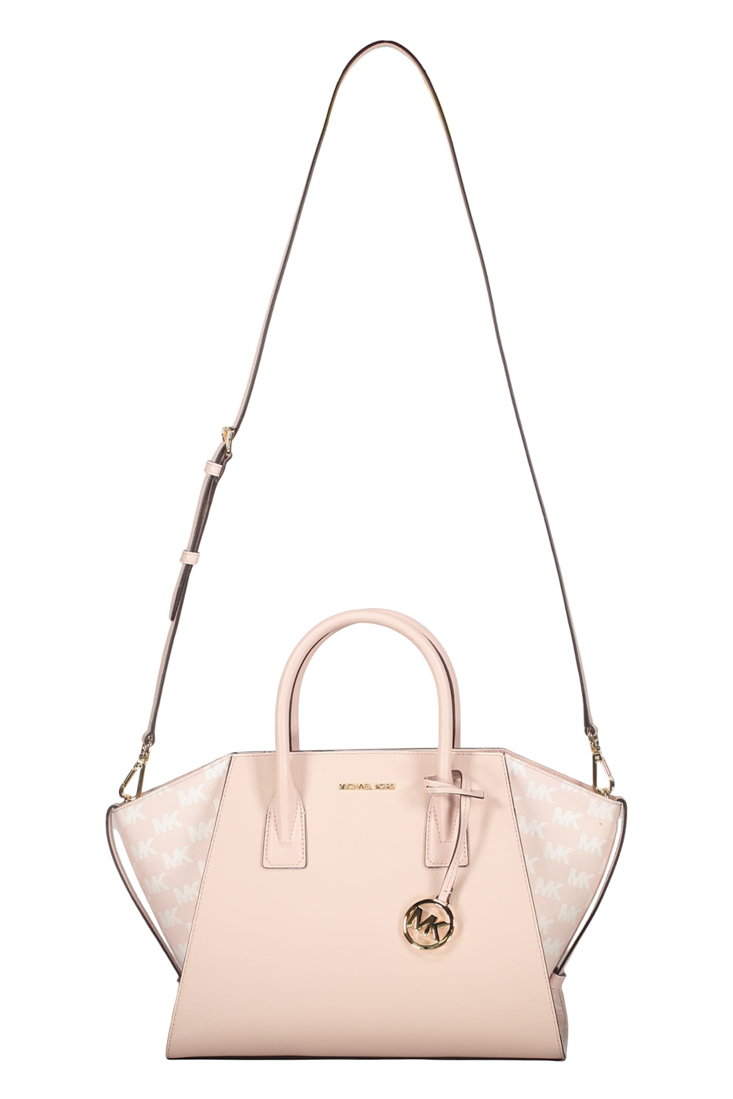 Michael Kors Avril Logo-plaque Leather Tote Bag In Pink