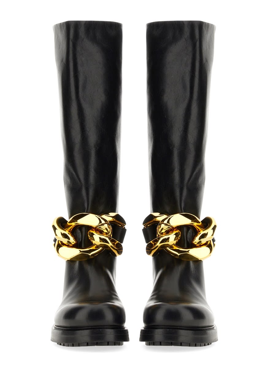 Shop Elena Iachi Boot With Chain In Black