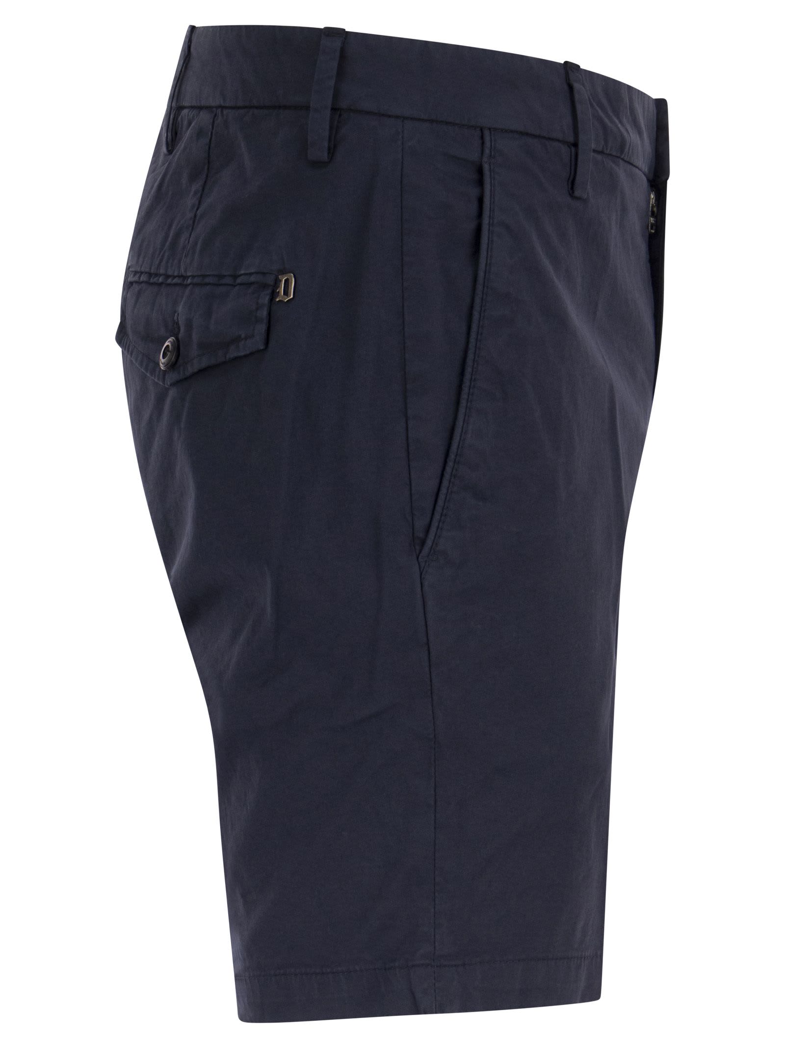 Shop Dondup Manheim - Cotton Shorts In Blue