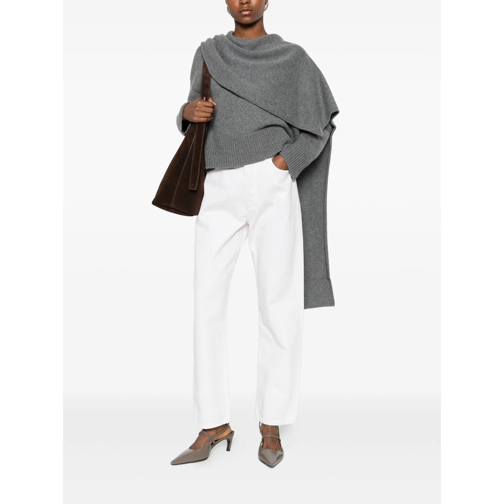 Agolde Five-pocket Denim Trousers In White