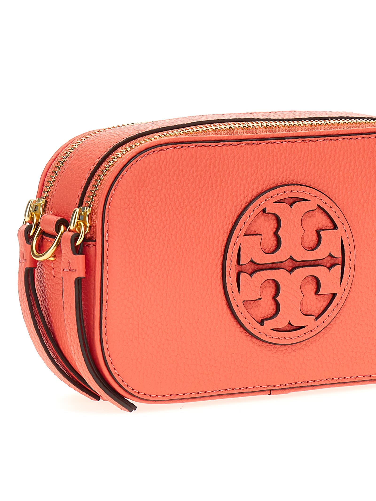 Shop Tory Burch Miller Mini Crossbody Bag In Orange