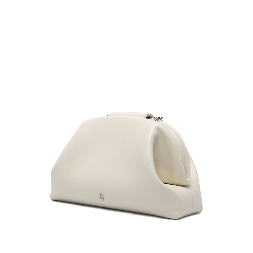 Amina Muaddi Camelia Embellished Clutch Bag In White