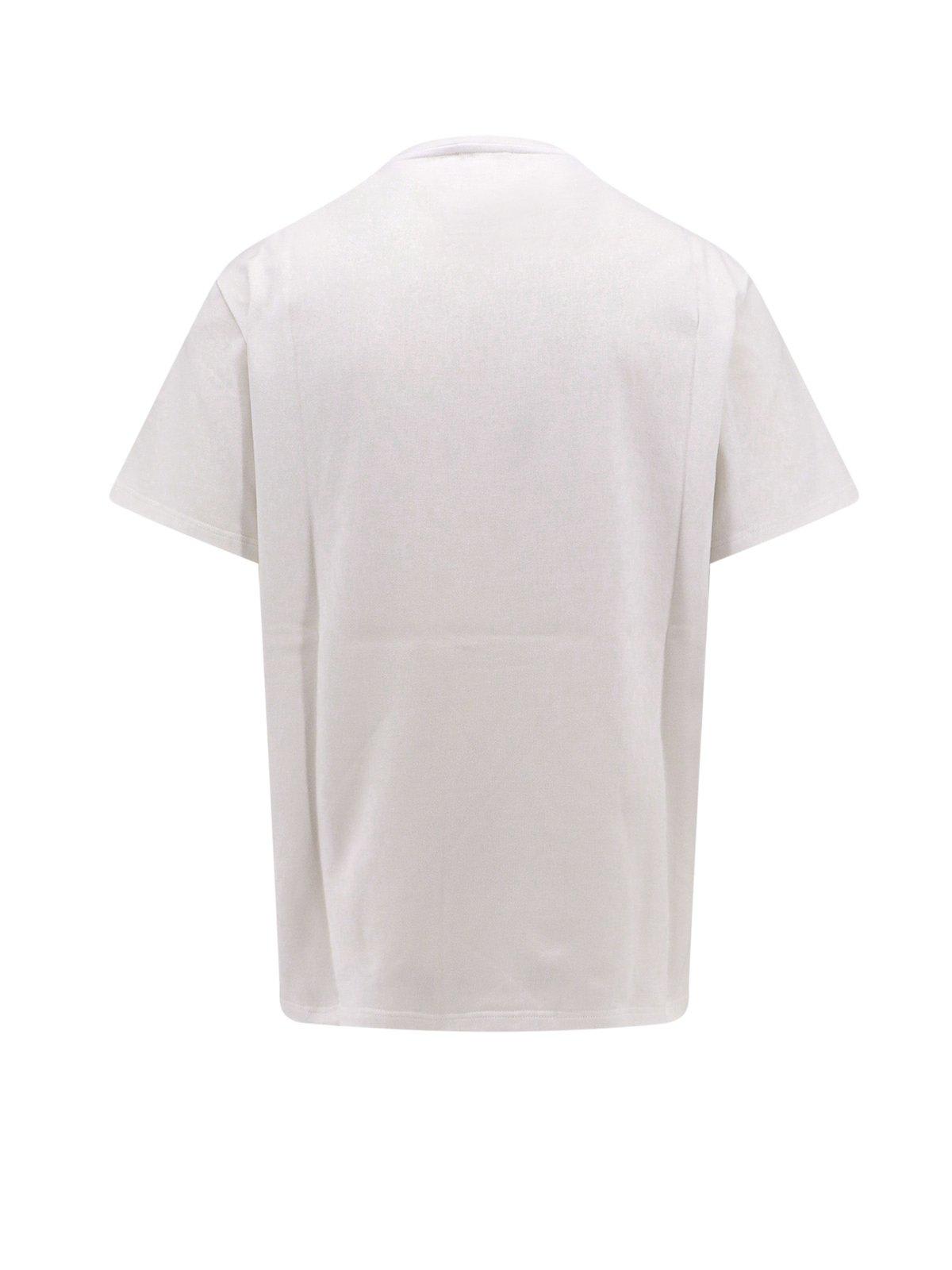 Shop Alexander Mcqueen Logo Printed Crewneck T-shirt In Bianco E Nero