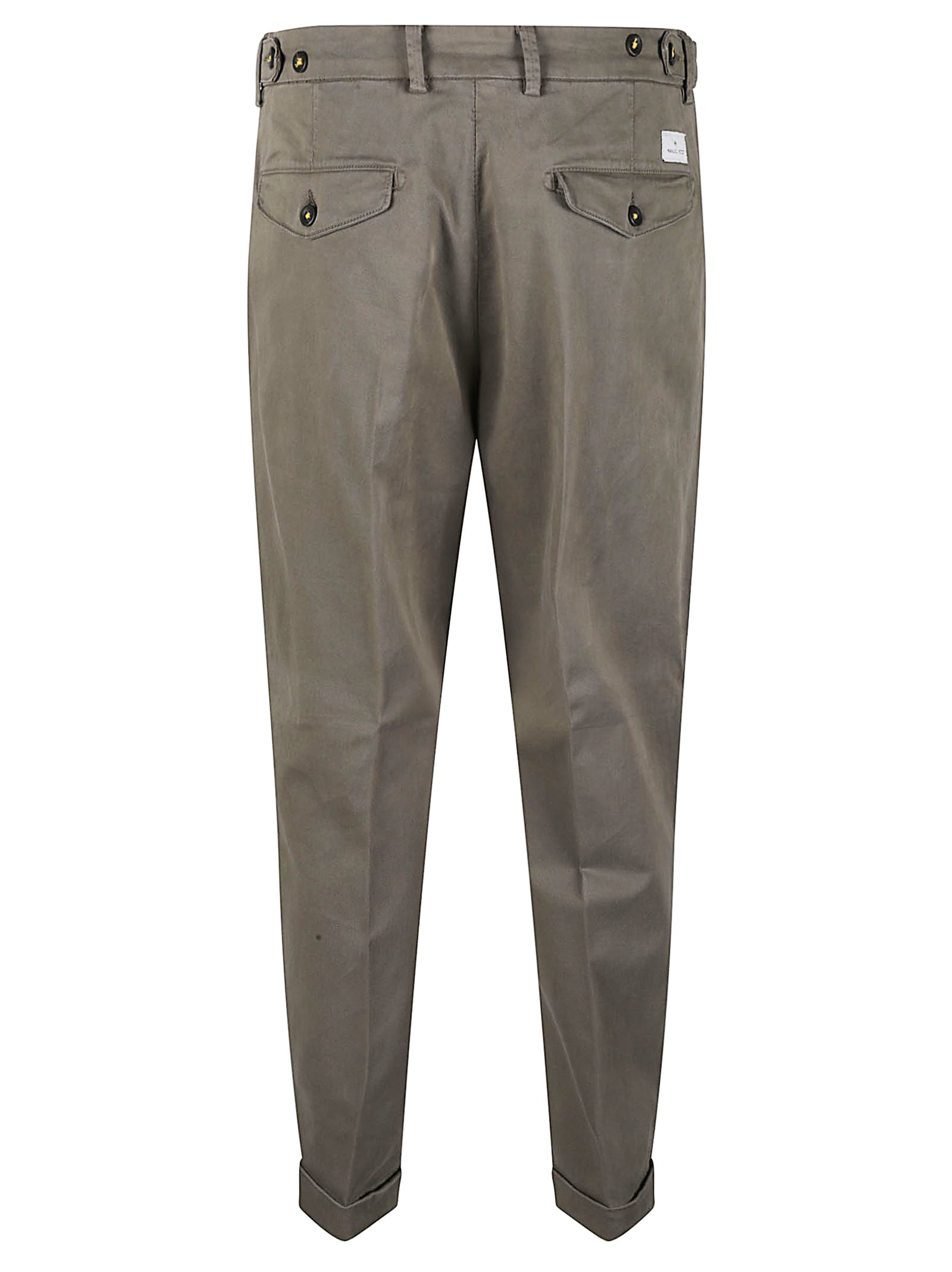 Manuel Ritz Multi-buttons Cropped Slim Trousers In Gray