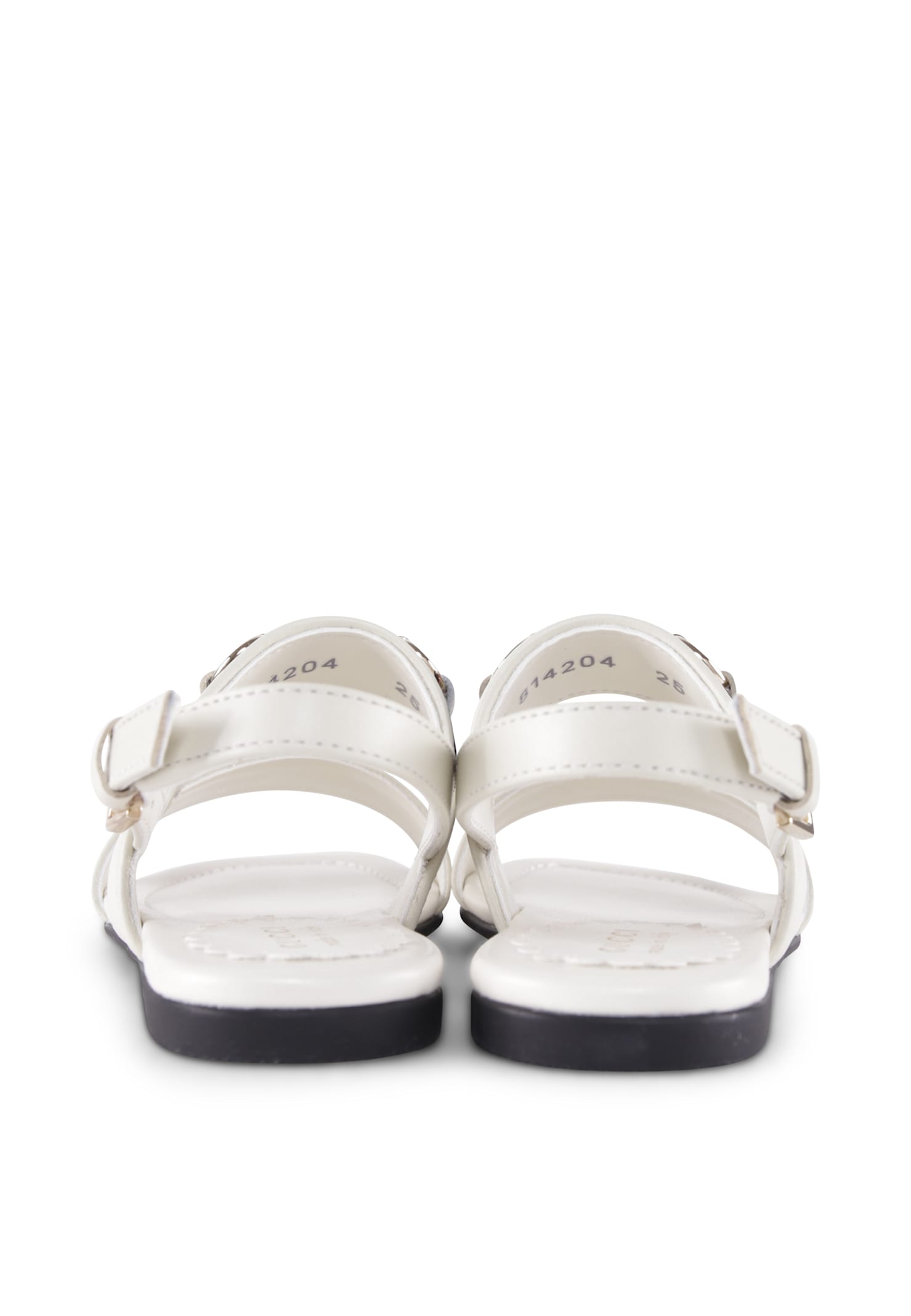 Gucci White Sandals For Girl With Iconic Web Detail In White