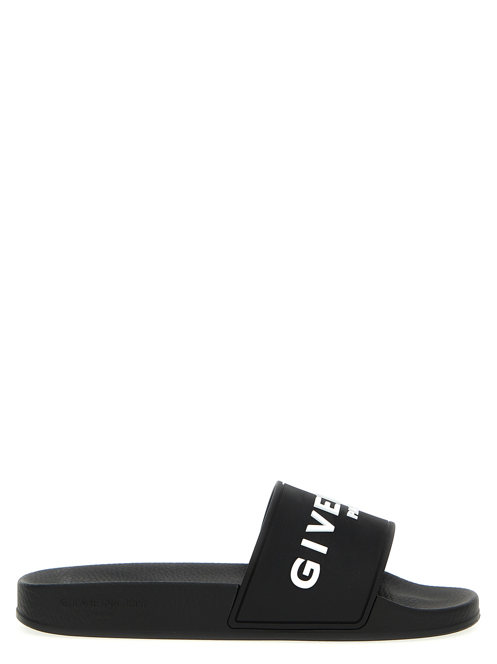 Shop Givenchy Logo Slides In Black