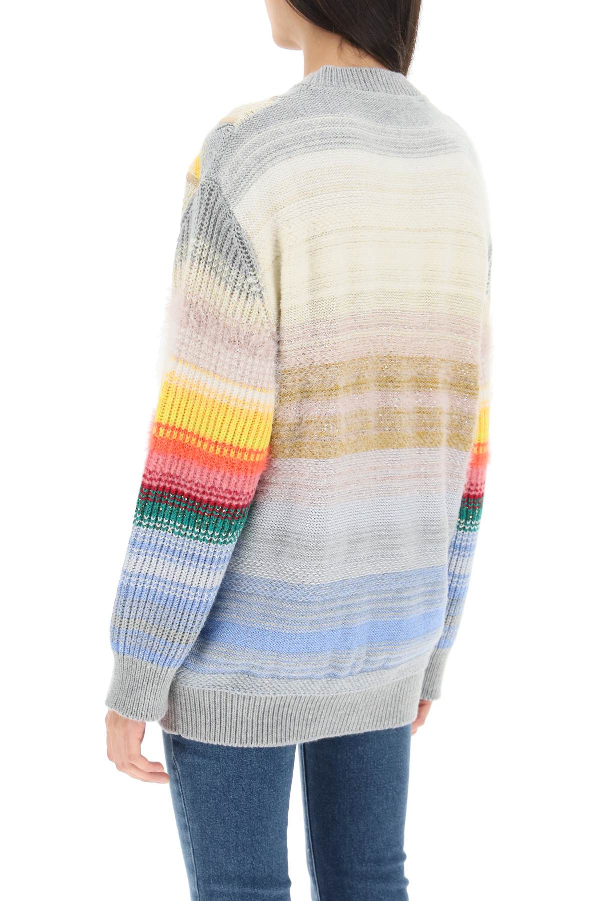 Shop Stella Mccartney Wool Blend King Sweater In Multicolor (grey)