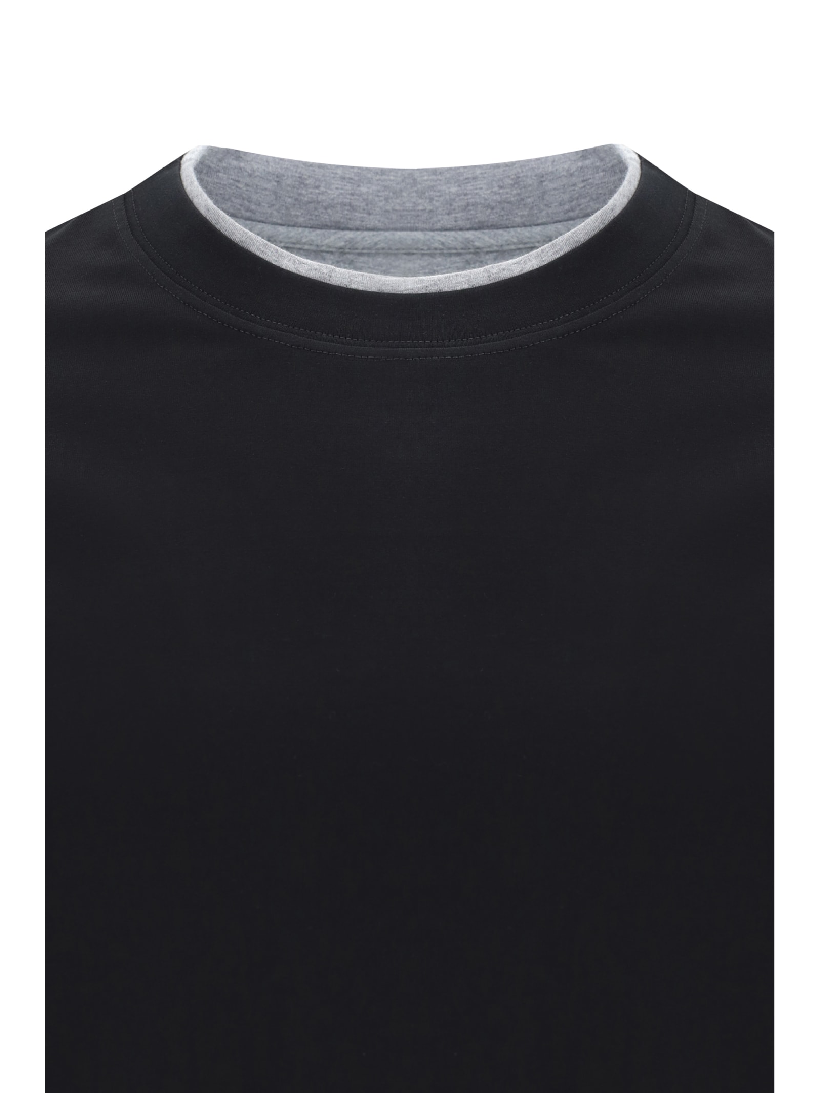Shop Brunello Cucinelli T-shirt In Nero+grigio Medio