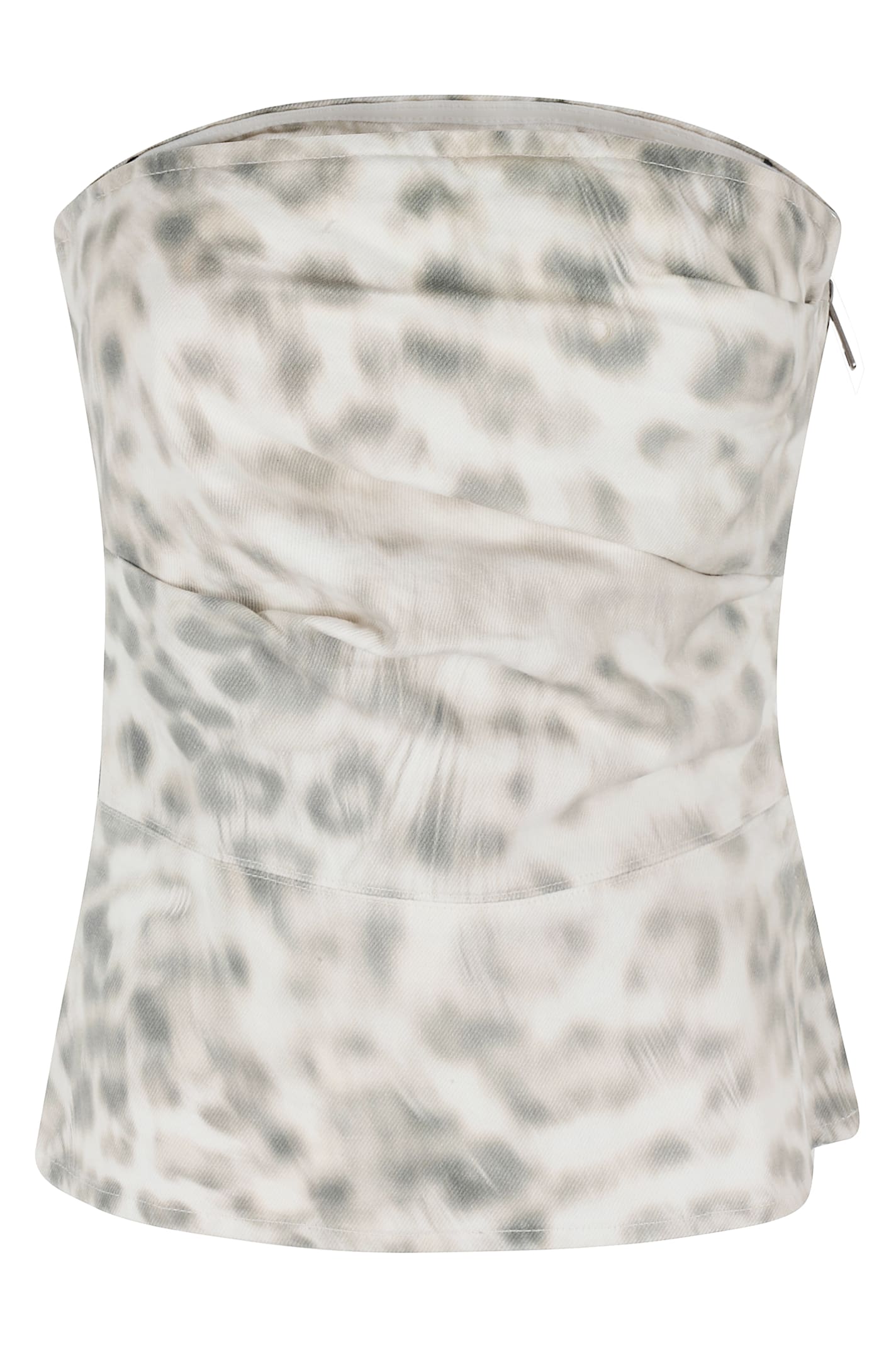 Printed Denim Top