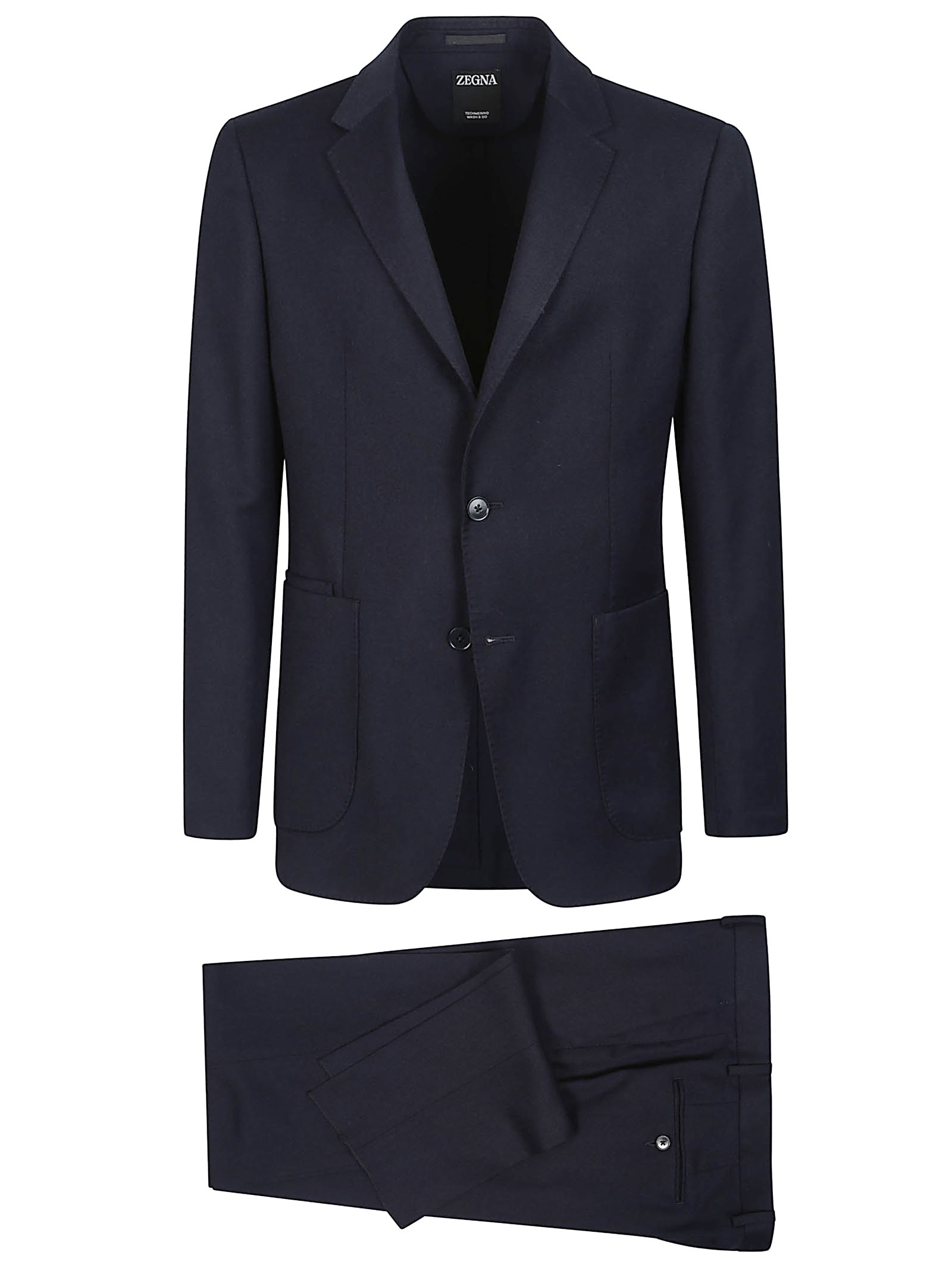 Zegna Single-breasted Tailored Suit In Blue