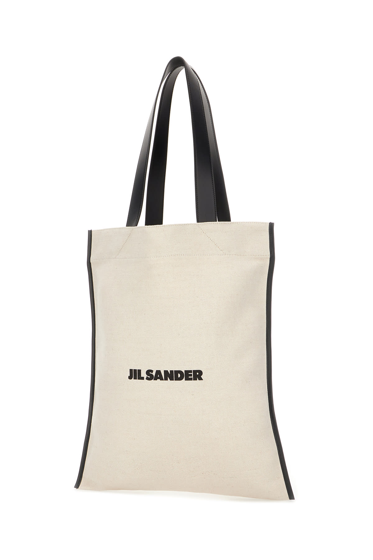 Shop Jil Sander Sand Canvas Shopping Bag In White