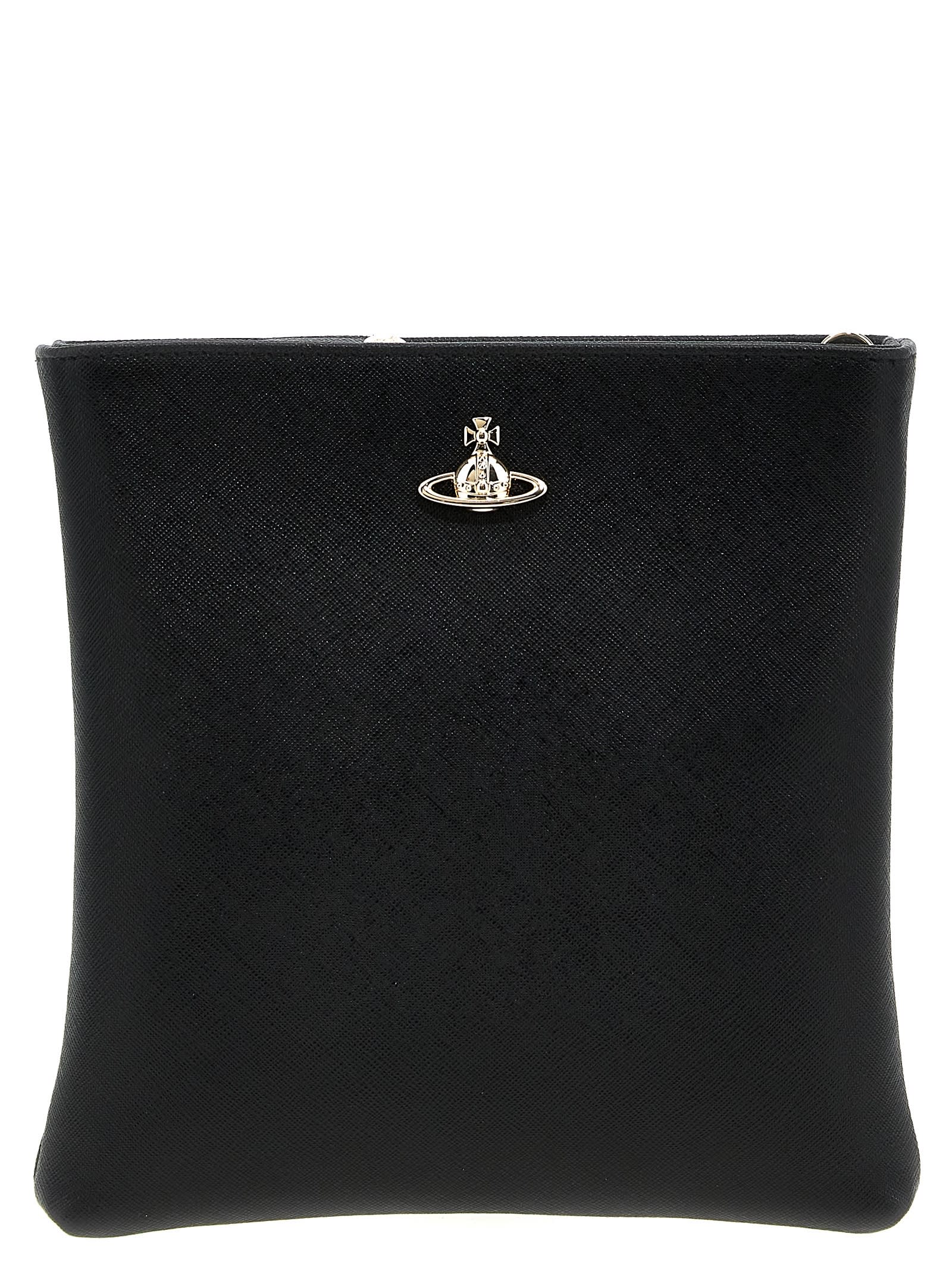 Shop Vivienne Westwood Squire New Square Crossbody Bag In Black
