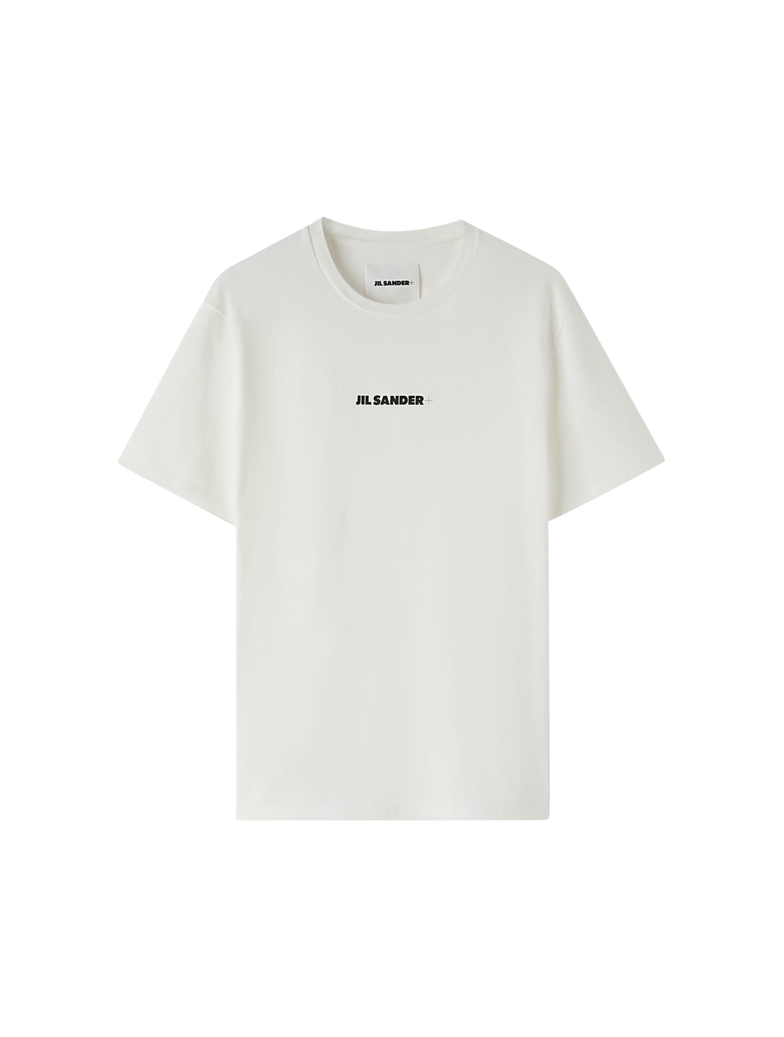 Shop Jil Sander Crew Neck Short Sleeves T-shirt With Printed Logo On Chest In Porcelain