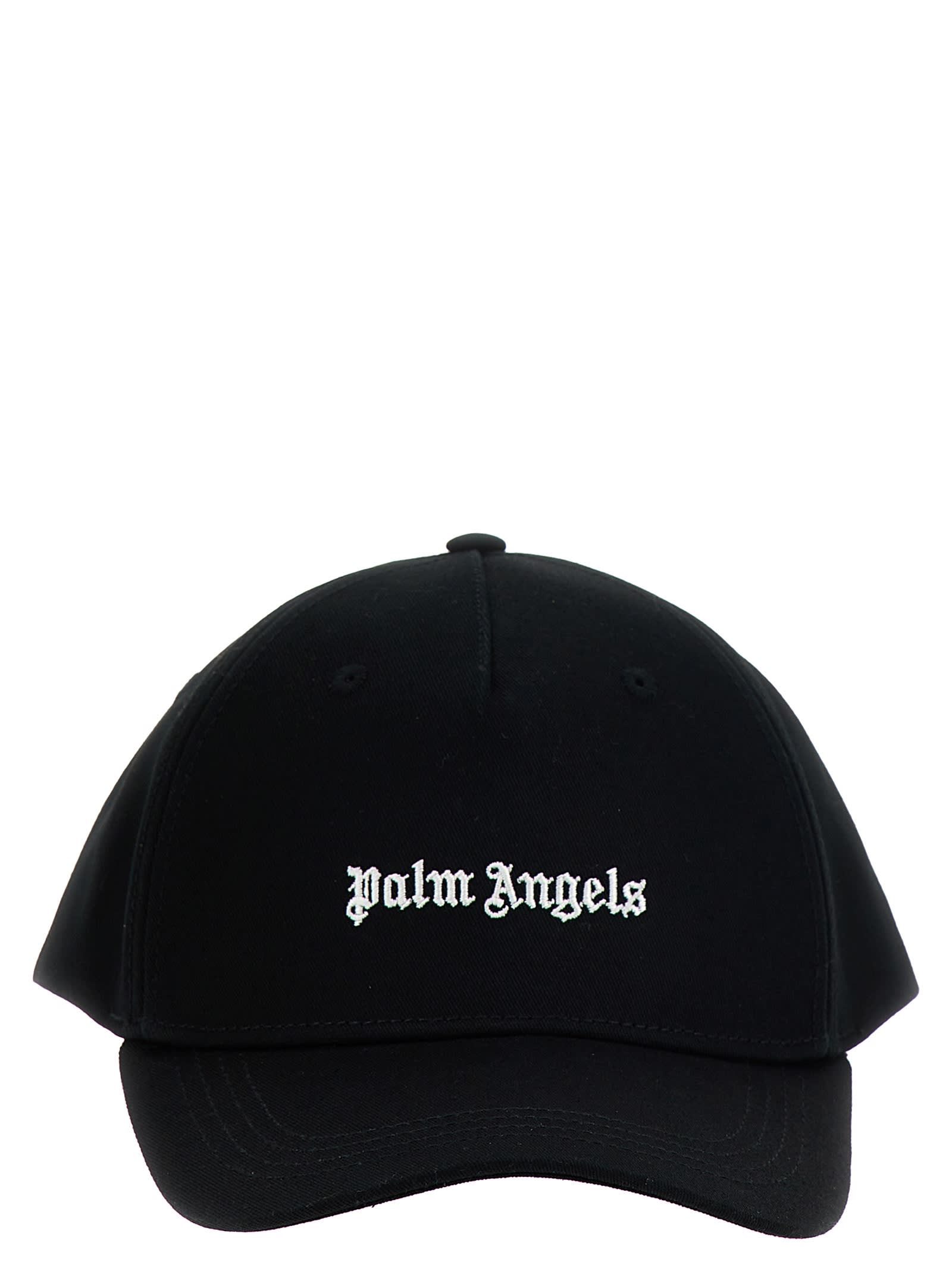 Palm Angels Classic Logo Cap In White/black