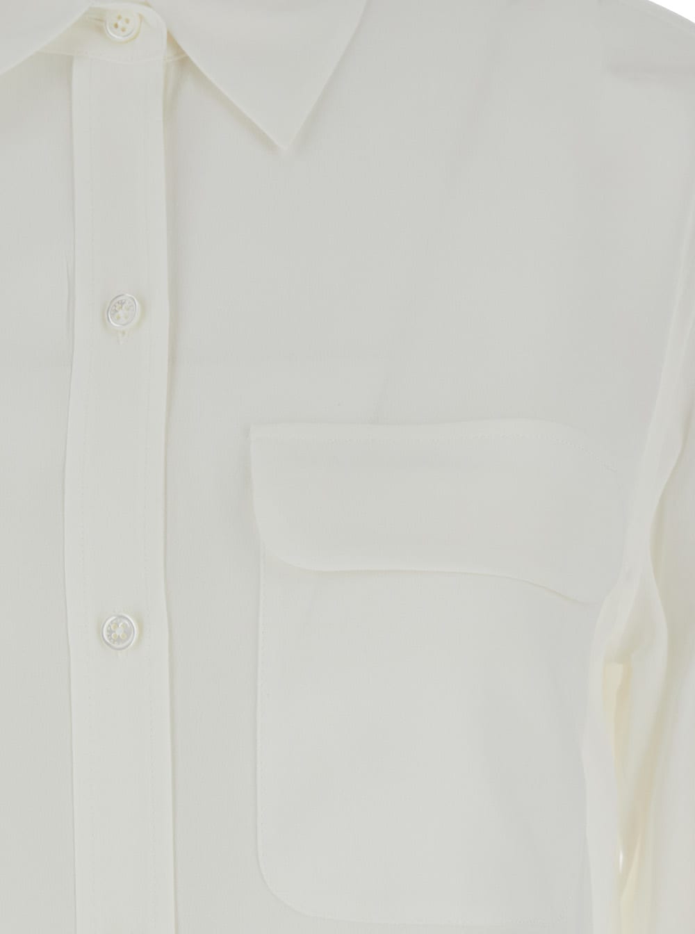 Shop Equipment Signature White Shirt With Patch Pockets In Silk Woman