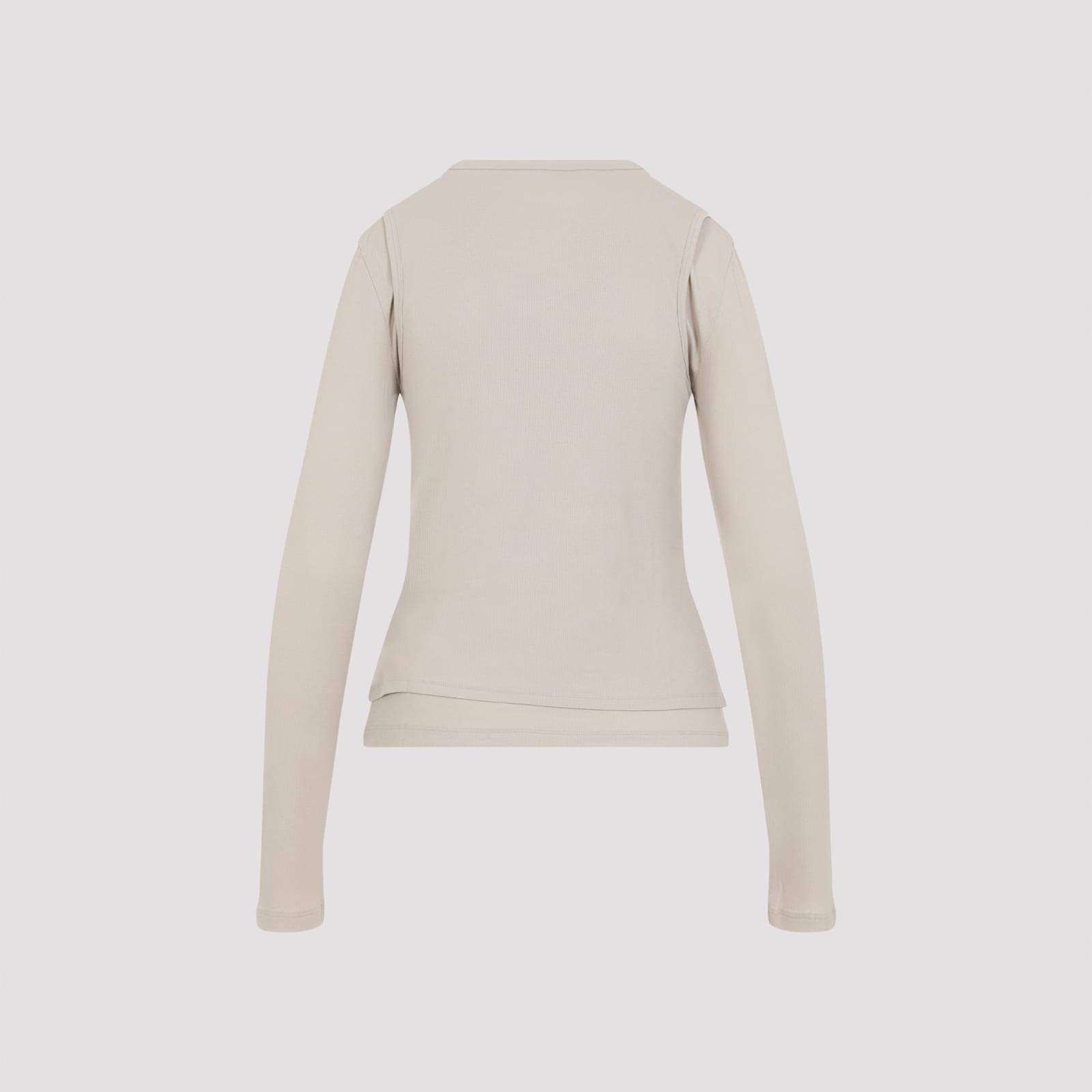 Acne Studios Embroidered Layered Long-sleeved T-shirt In Neutral