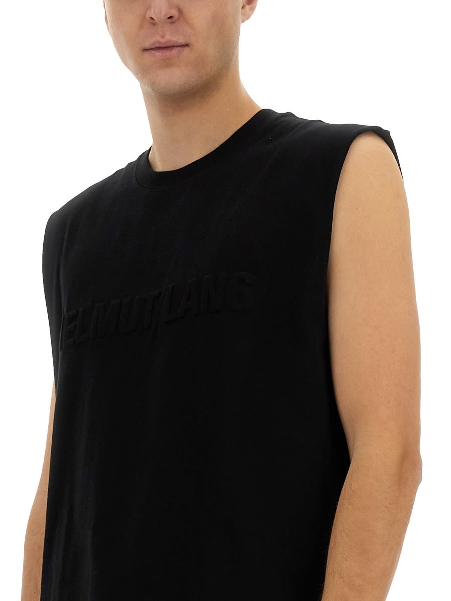 Helmut Lang Canotta Con Logo In Rilievo In Black
