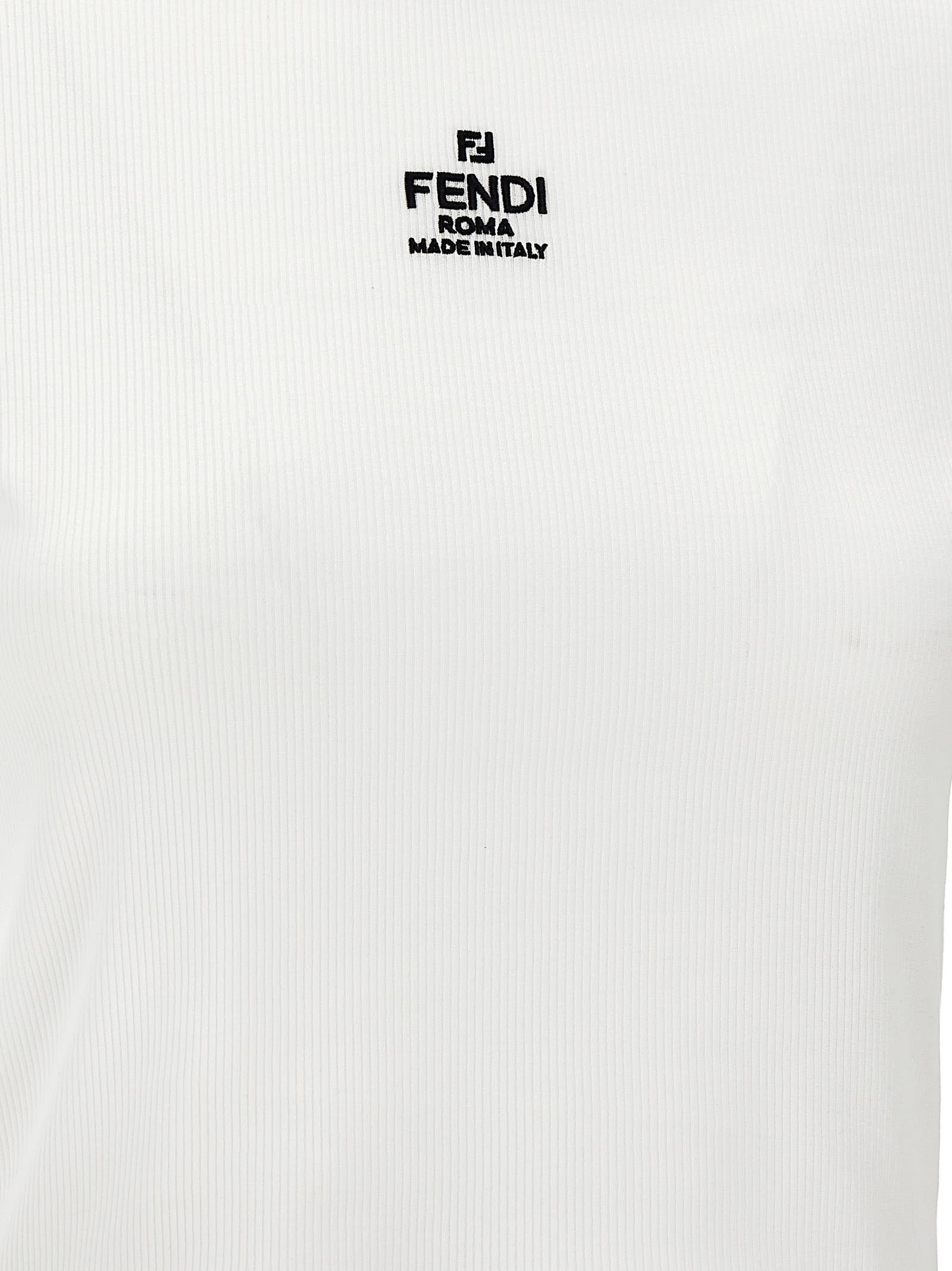 Shop Fendi Cropped T-shirt In White