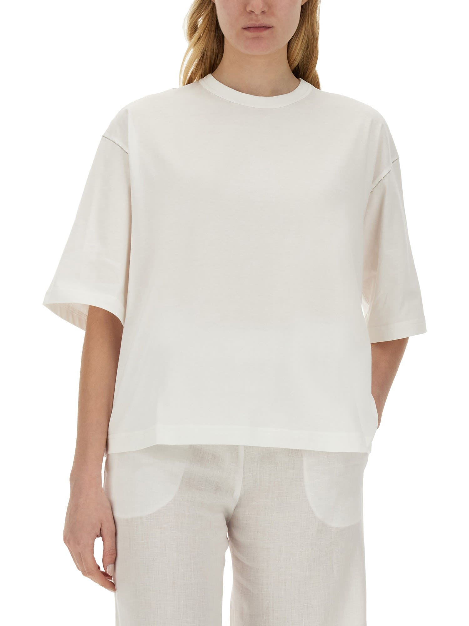 Fabiana Filippi sequin-detail cotton cardigan - White