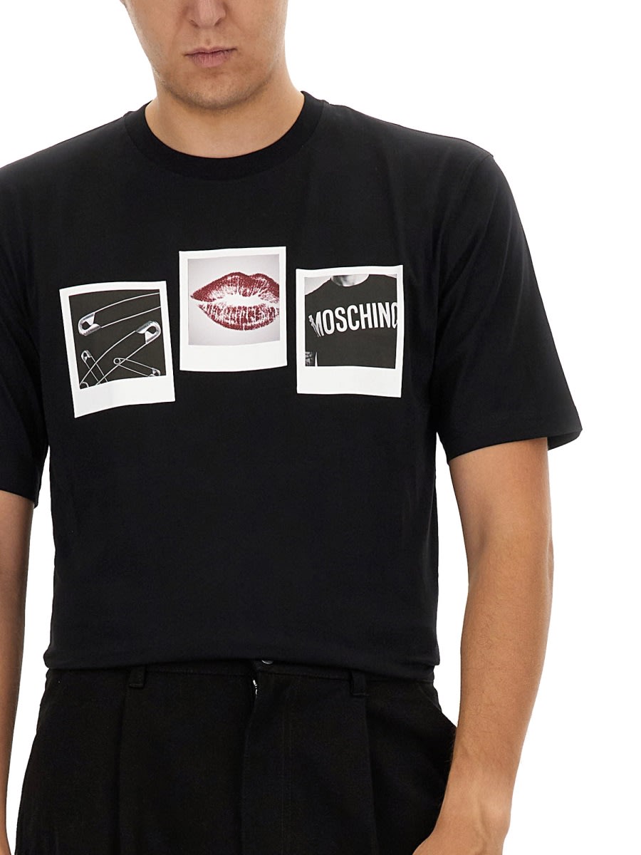 Shop Moschino T-shirt With Print In Black