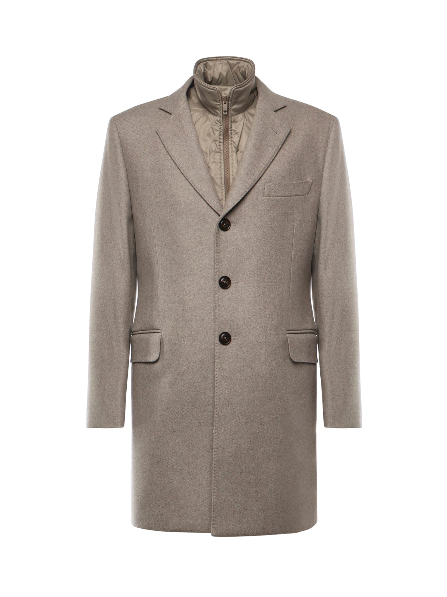Fay Double Coat In Wool And Cashmere Cloth In Gray