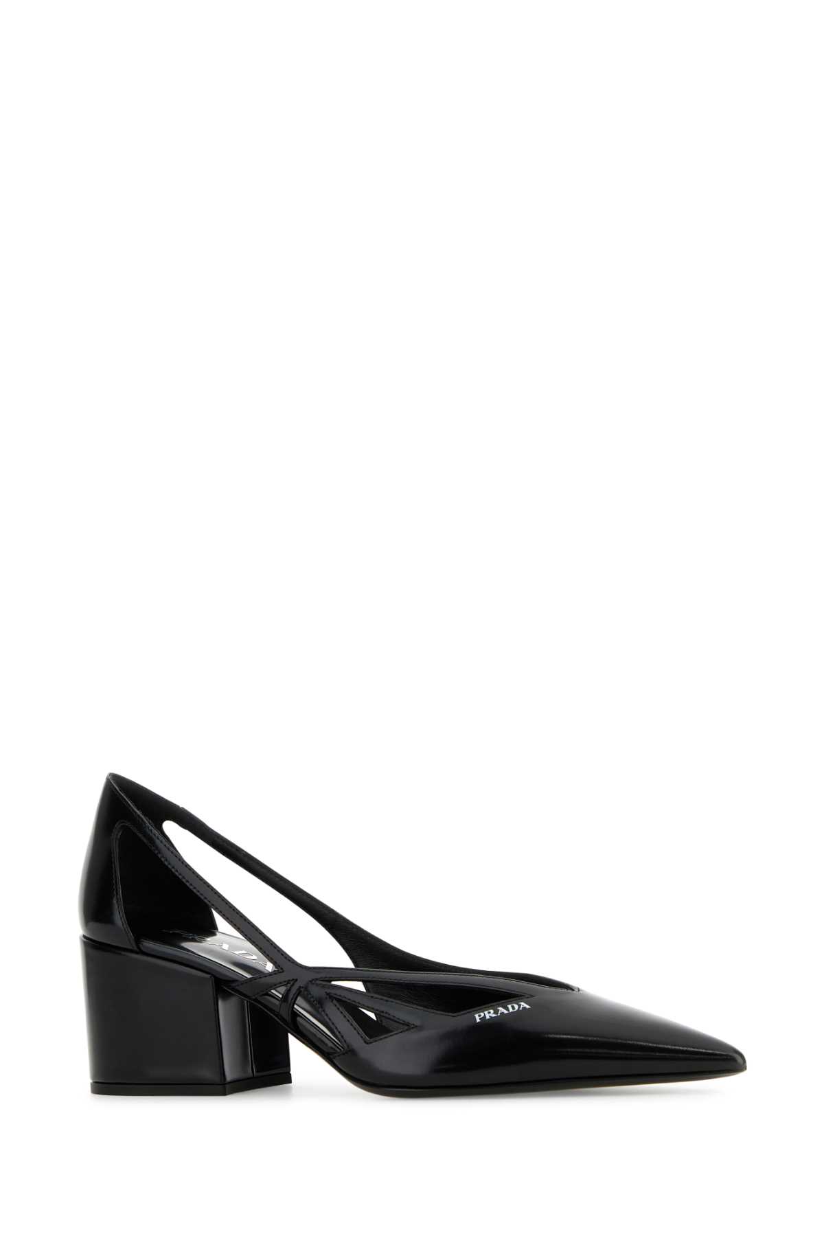 Shop Prada Black Leather Pumps In Nero