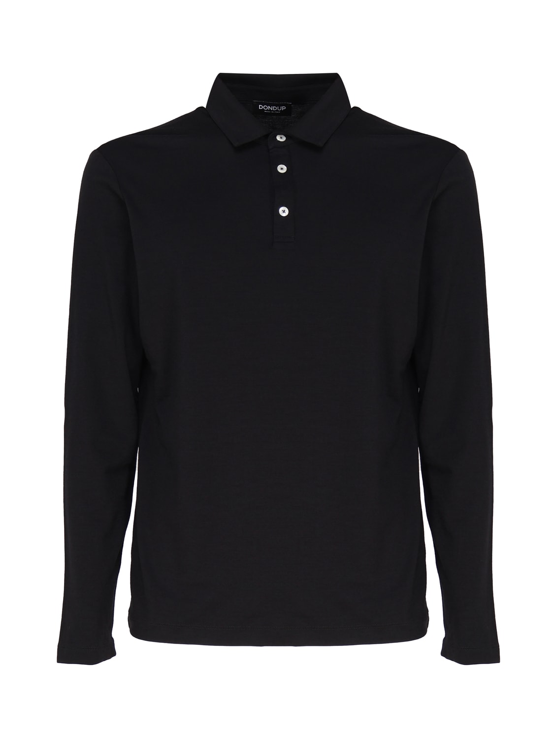 Dondup Regular Wool And Silk Polo Shirt In Black